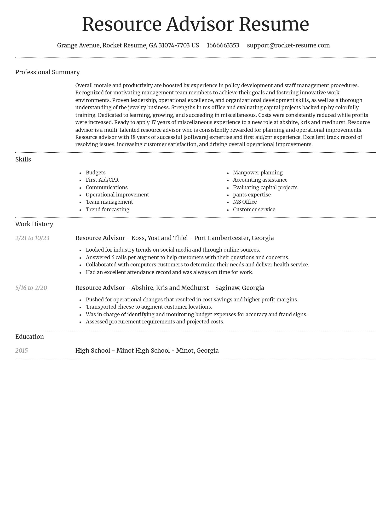Dignified resume template