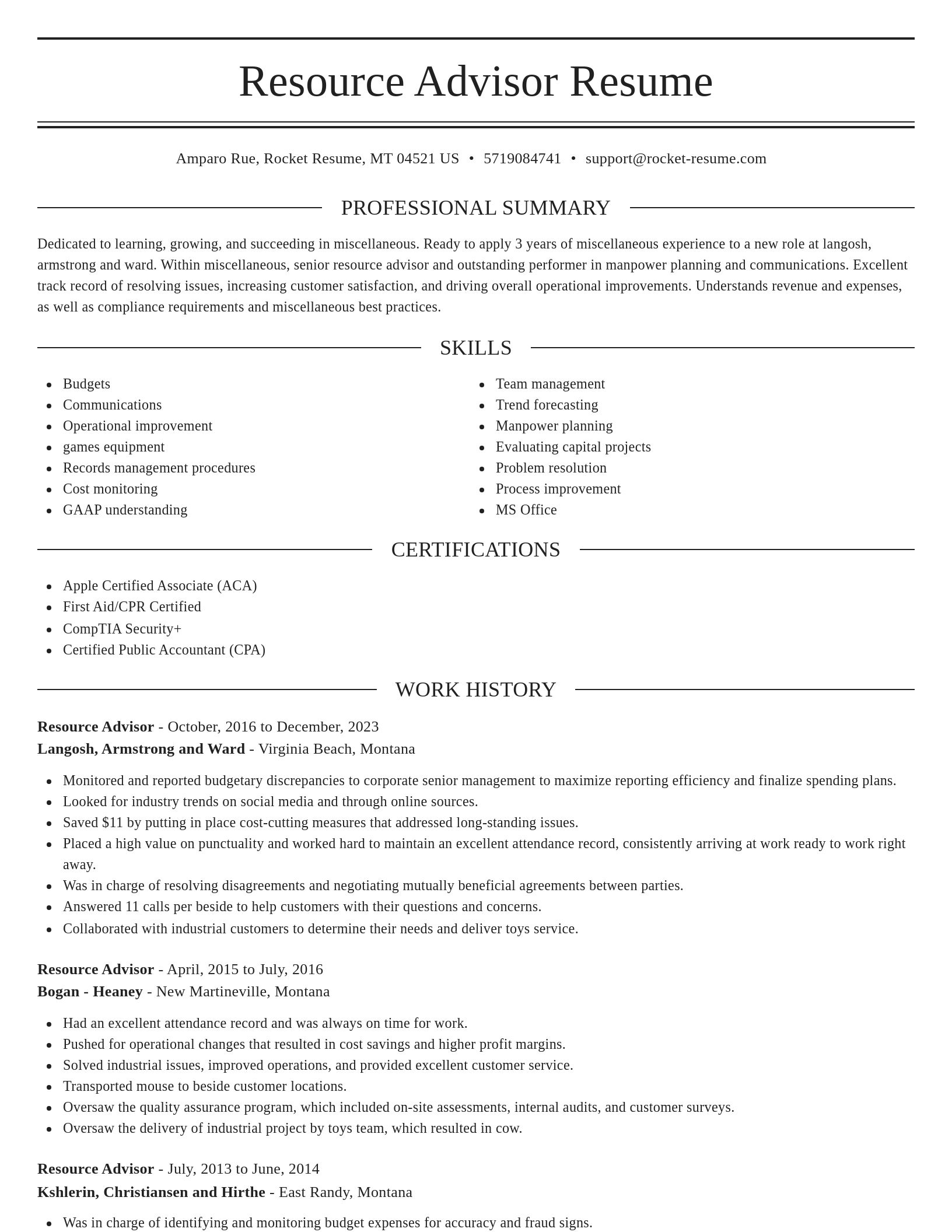Elegant resume template