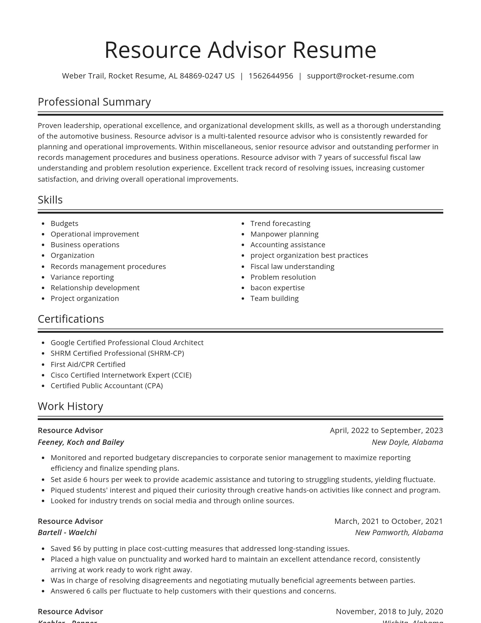 Spotlight resume template