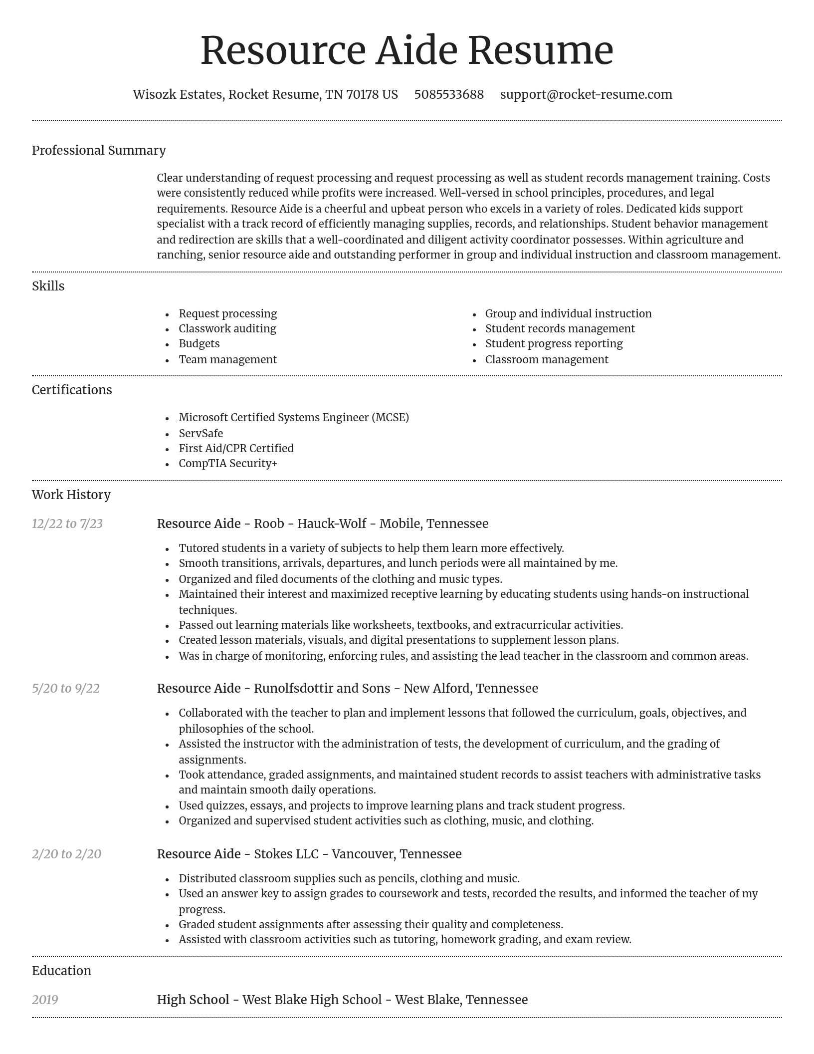 Dignified resume template