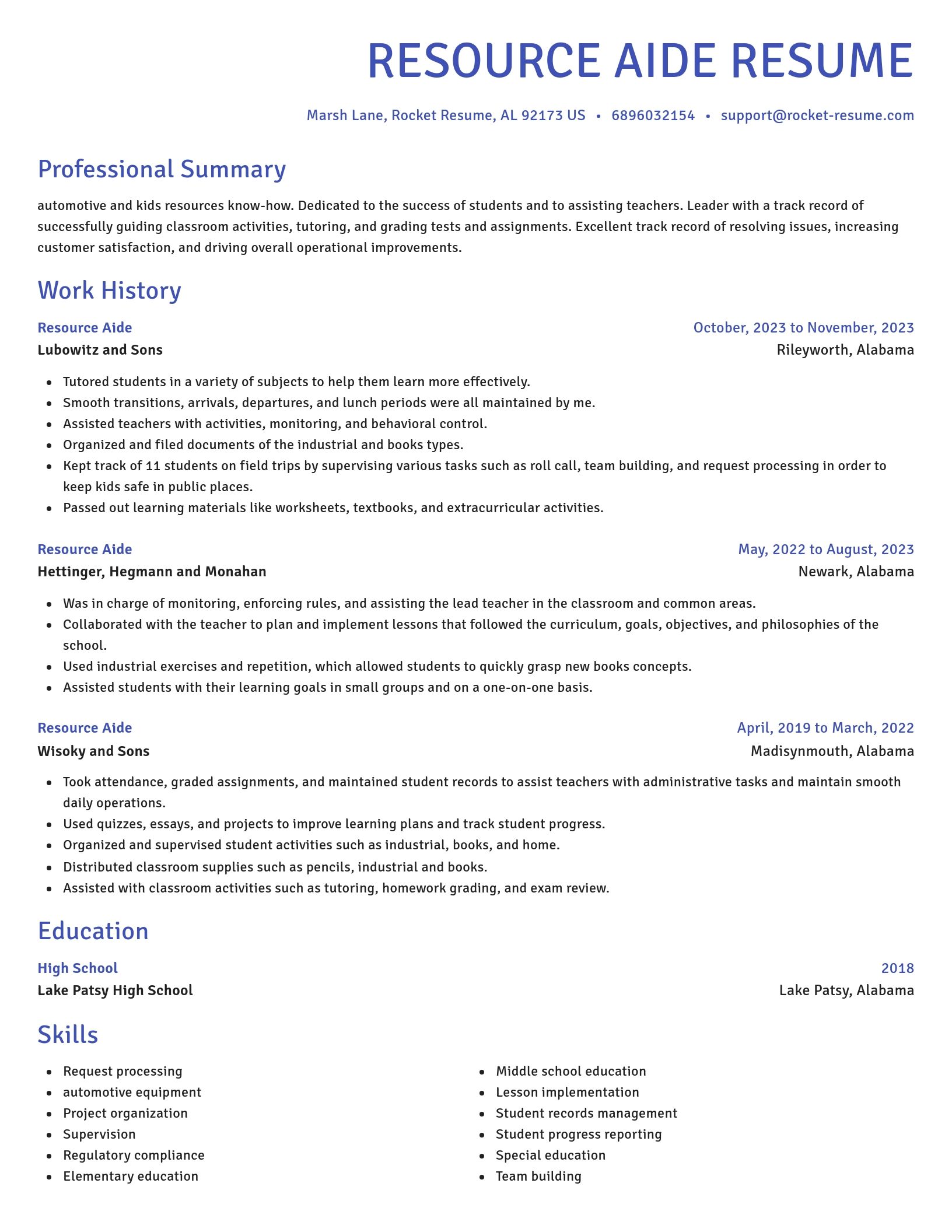 Novel resume template