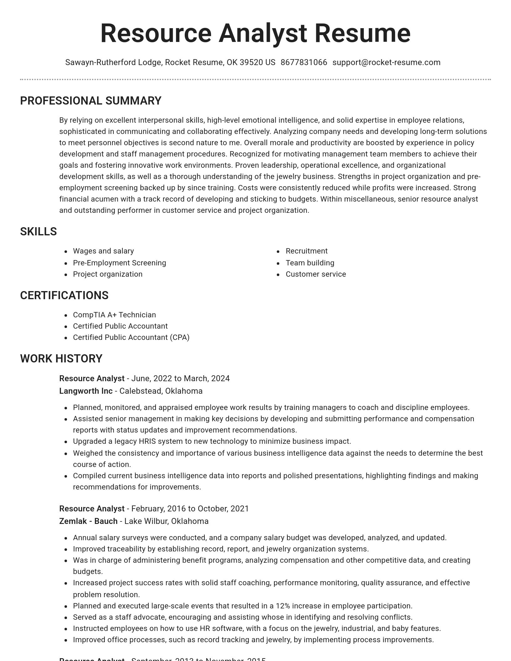 Brilliant resume template