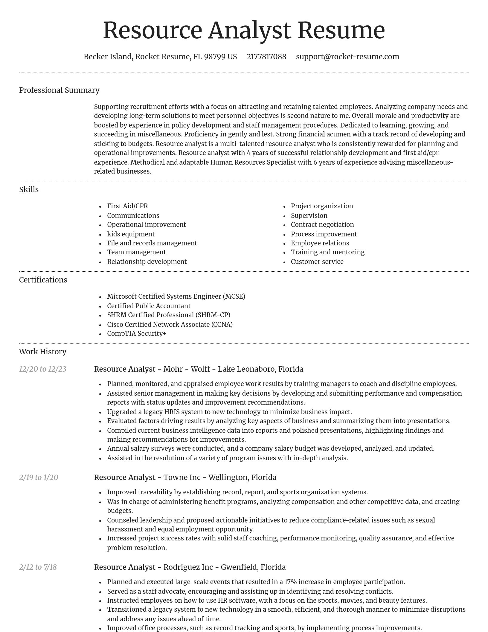 Dignified resume template