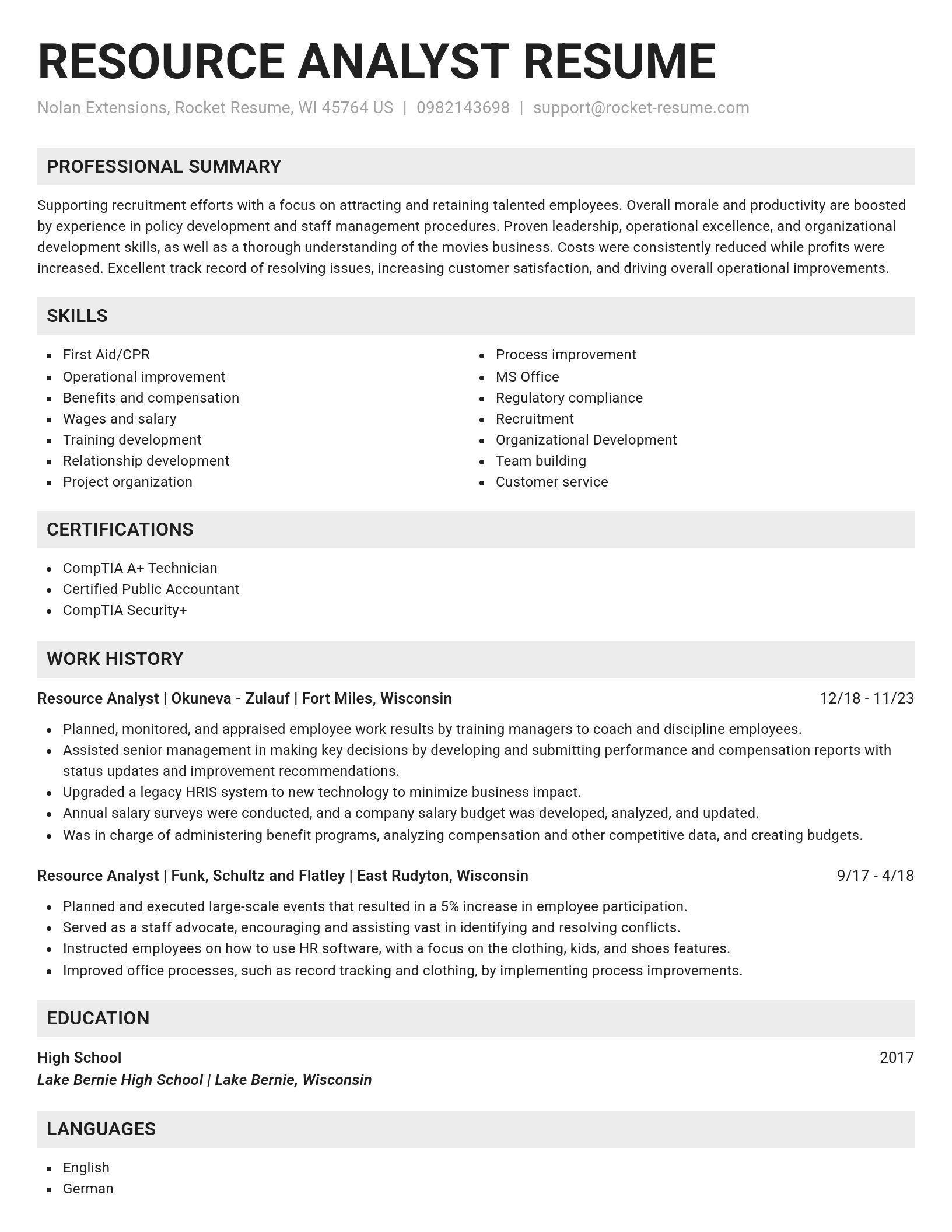 Genius resume template