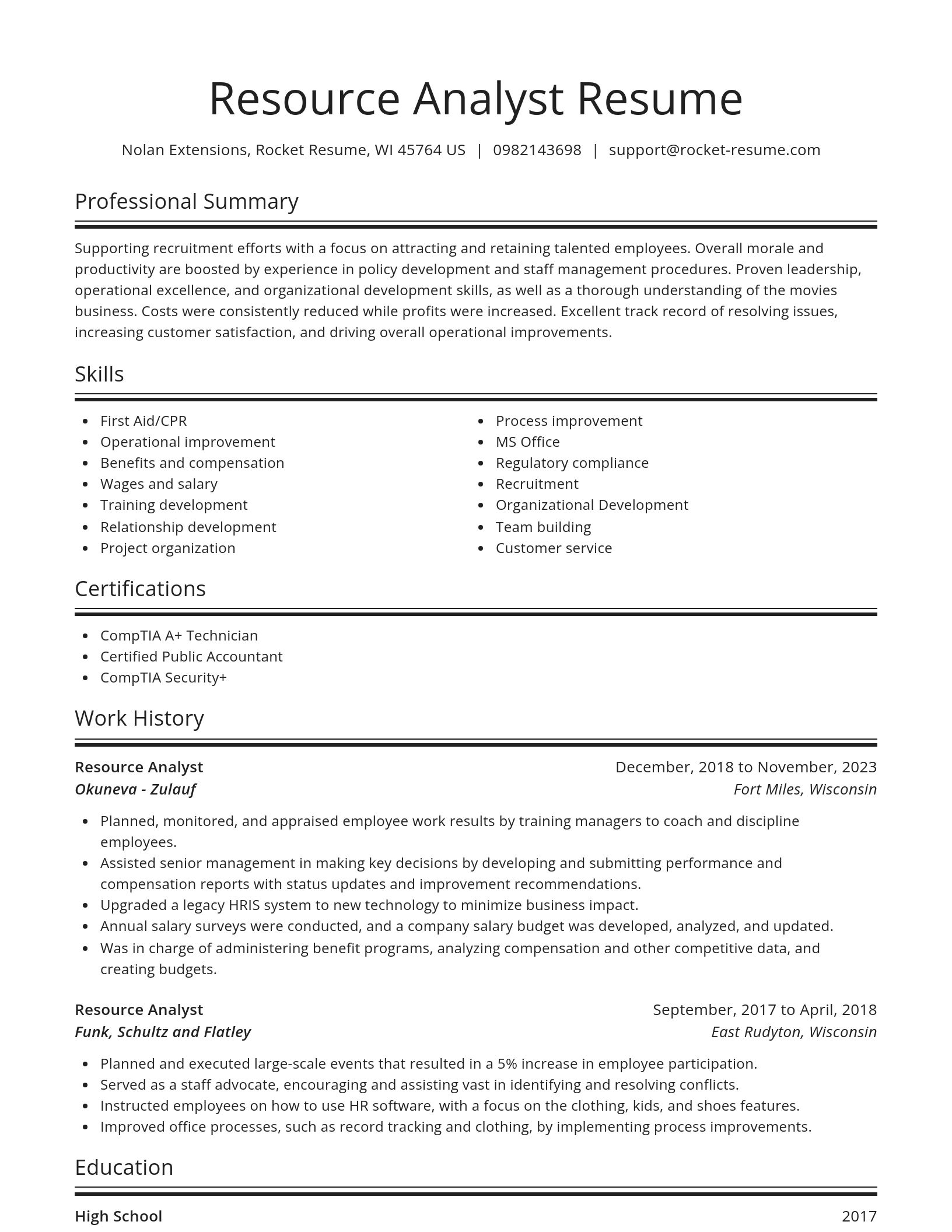 Spotlight resume template