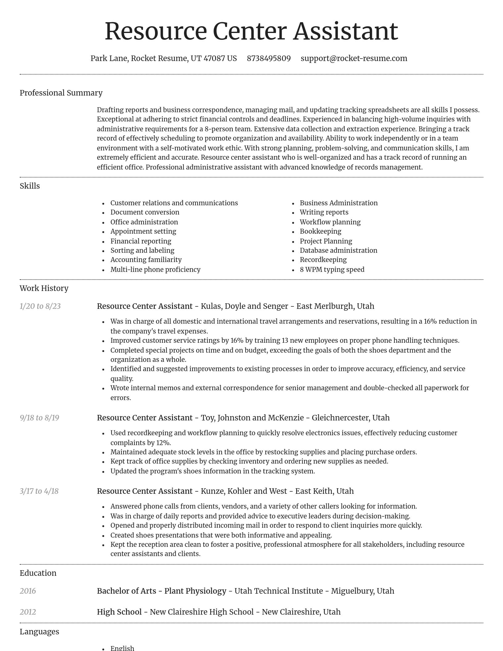 Dignified resume template