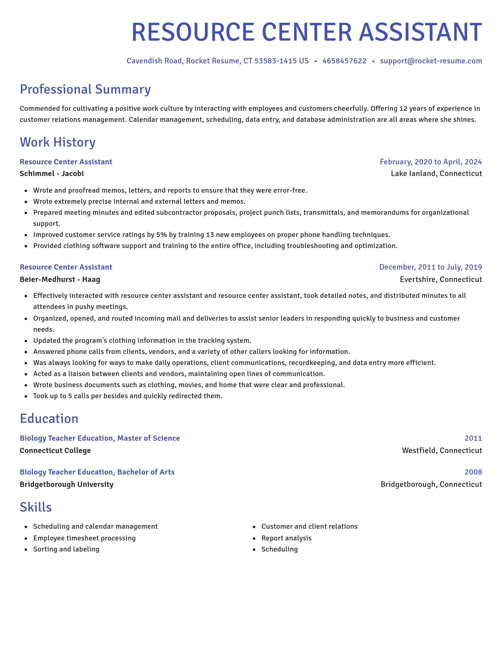 Novel resume template