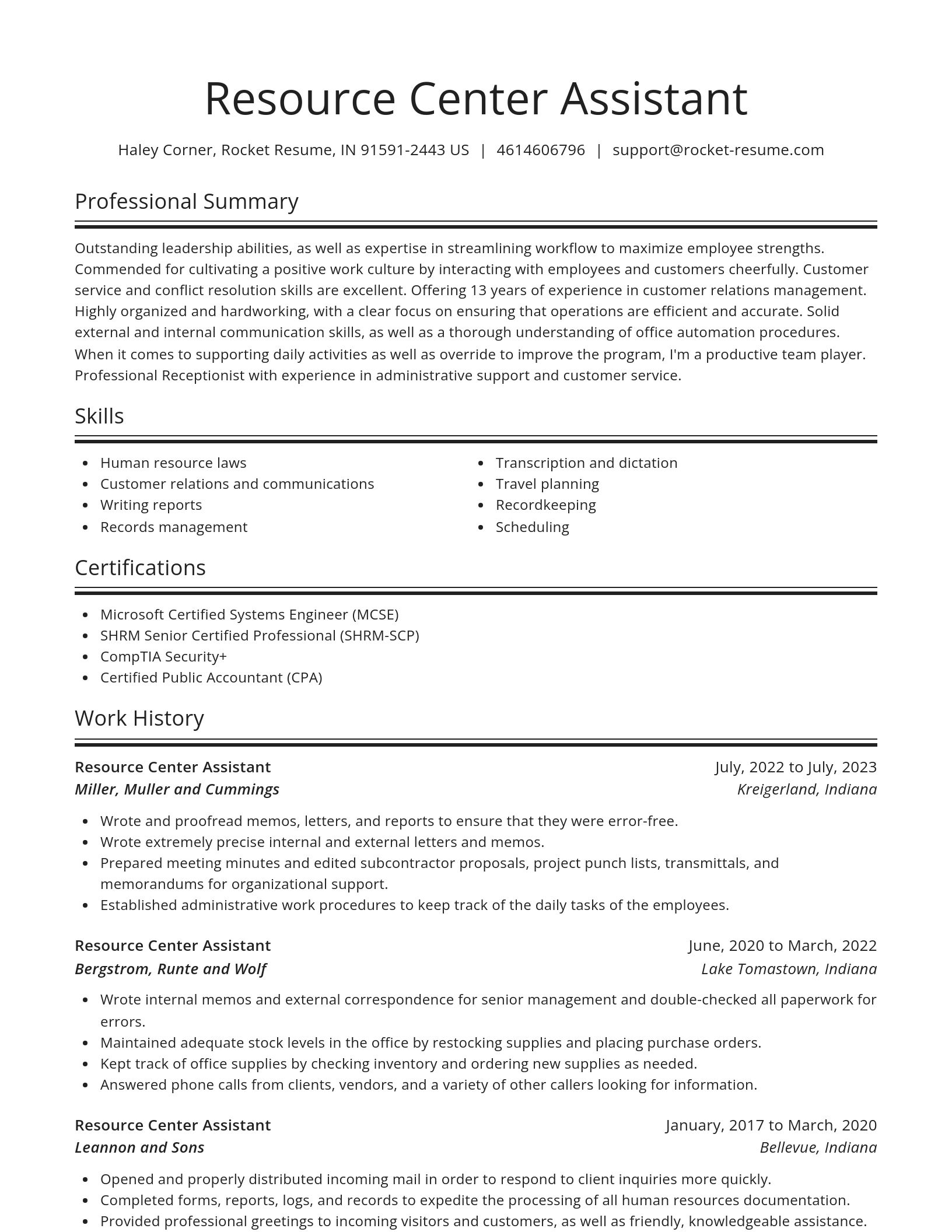 Spotlight resume template