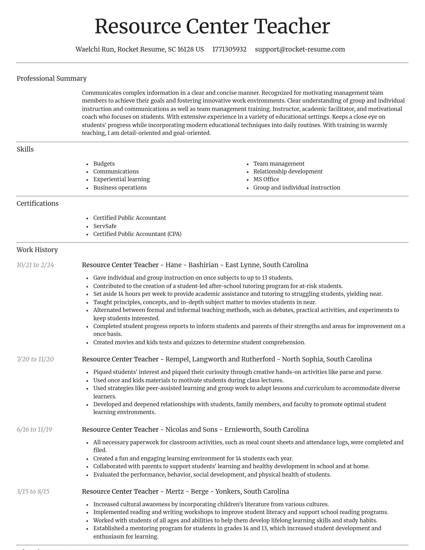 Dignified resume template