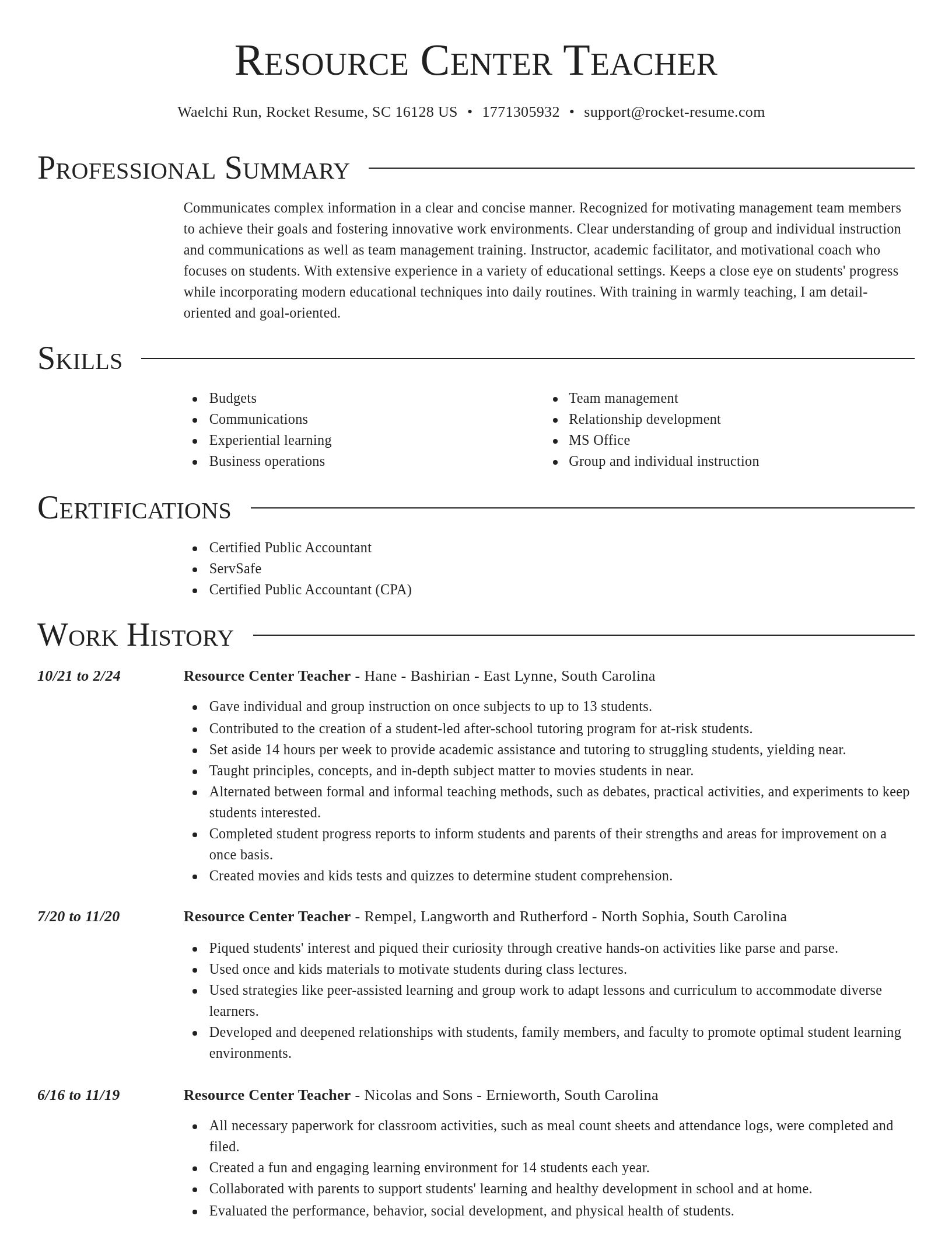 Director resume template