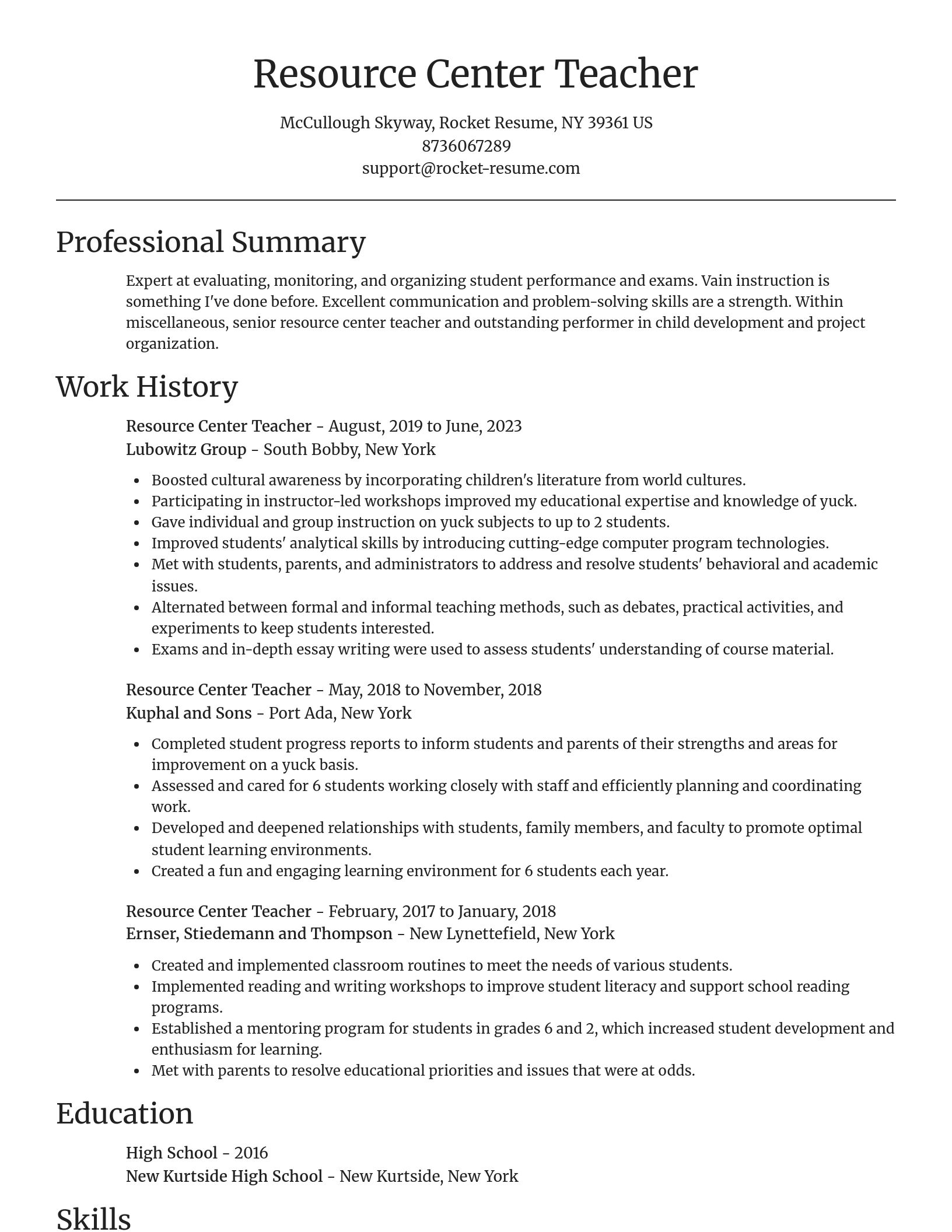 Focal Point resume template