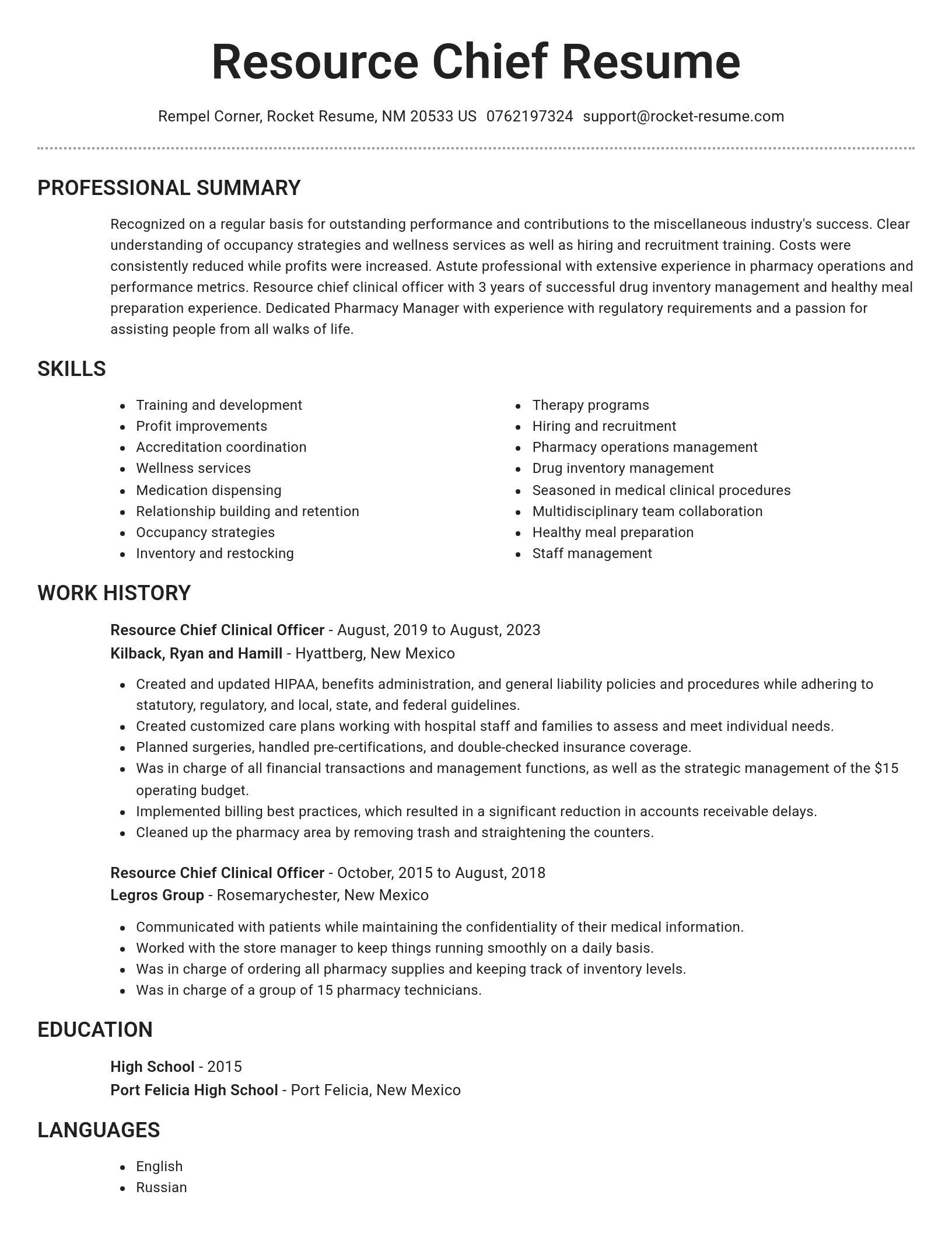 Brilliant resume template