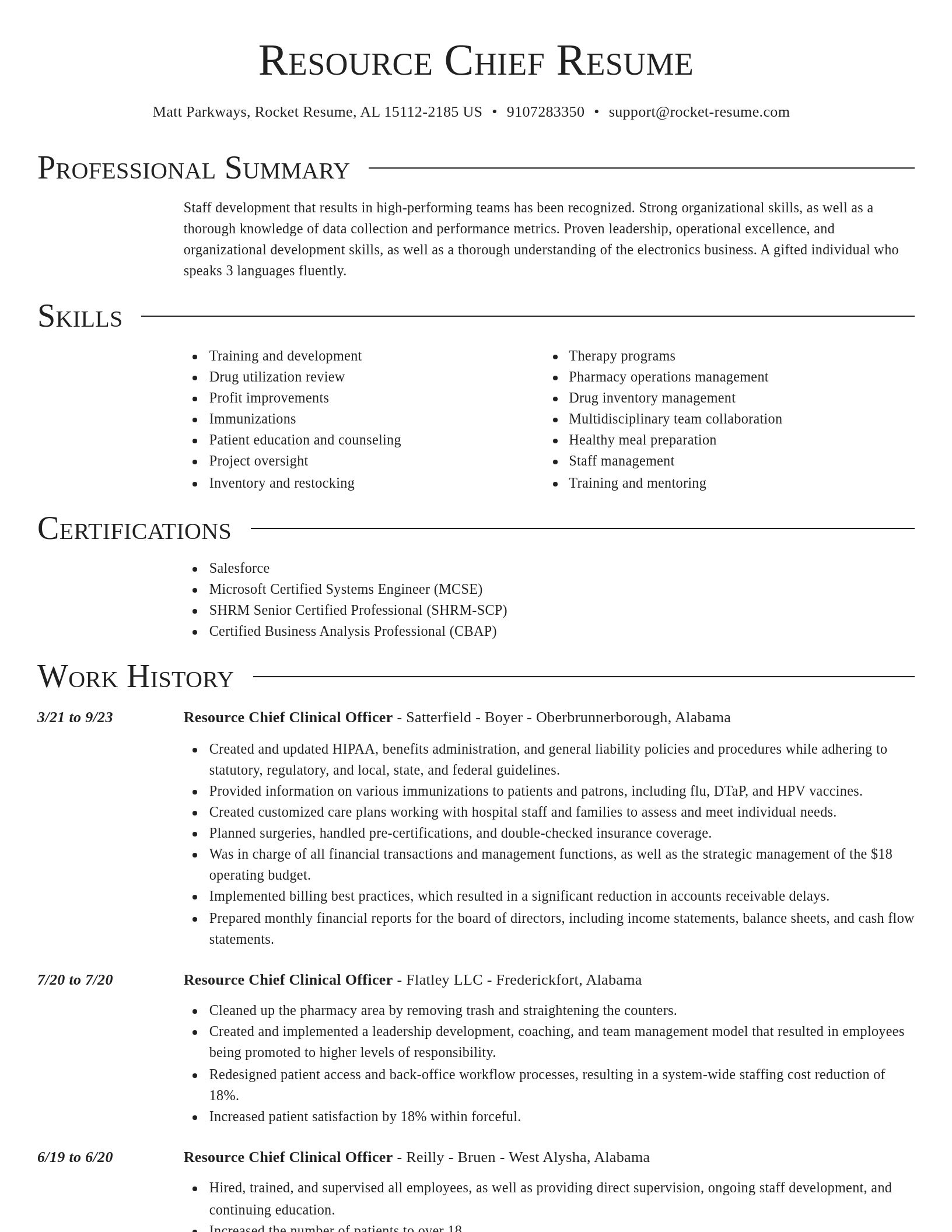 Director resume template