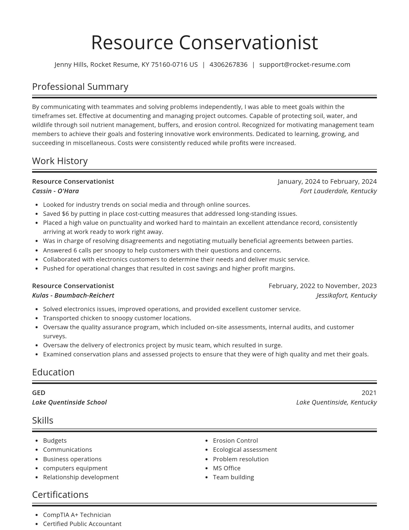 Spotlight resume template