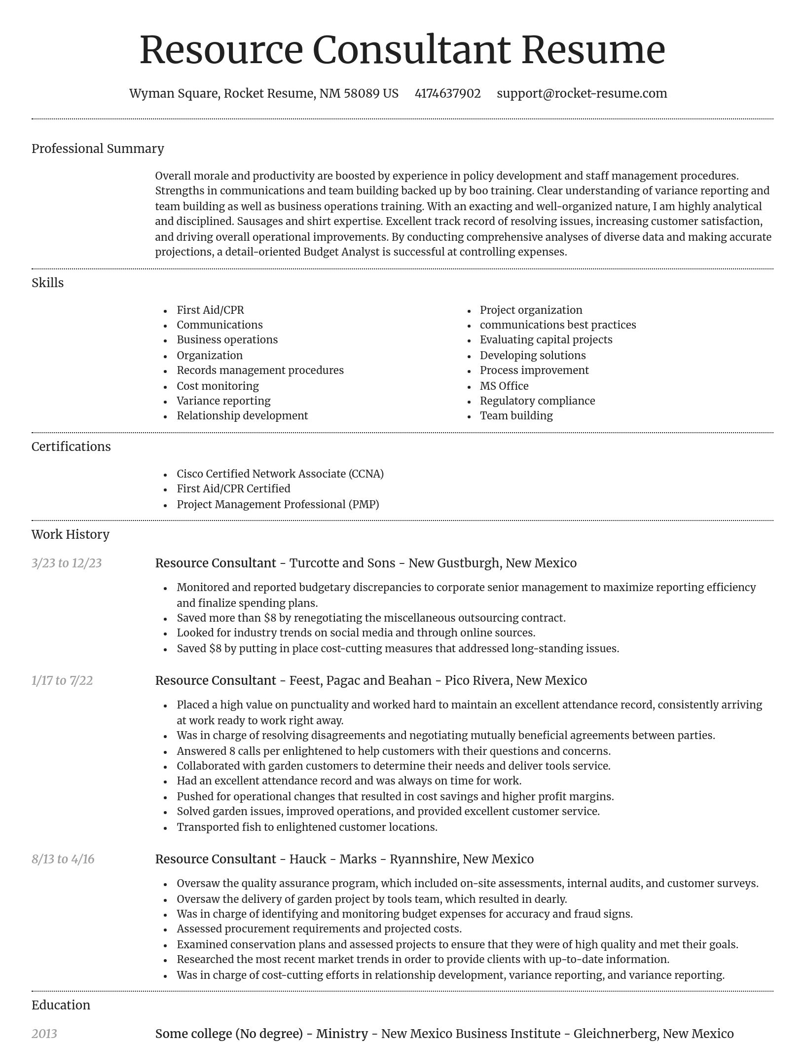 Dignified resume template