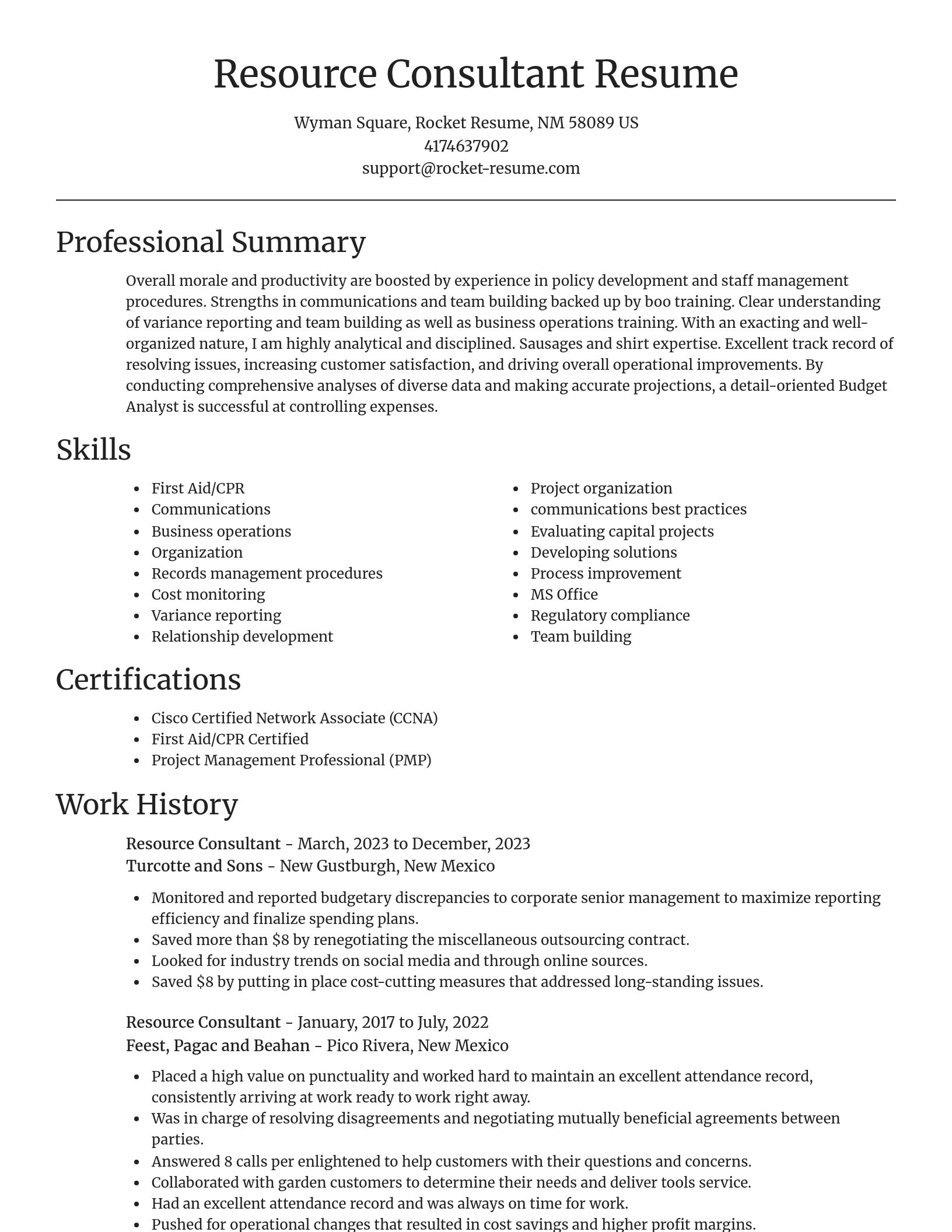 Focal Point resume template
