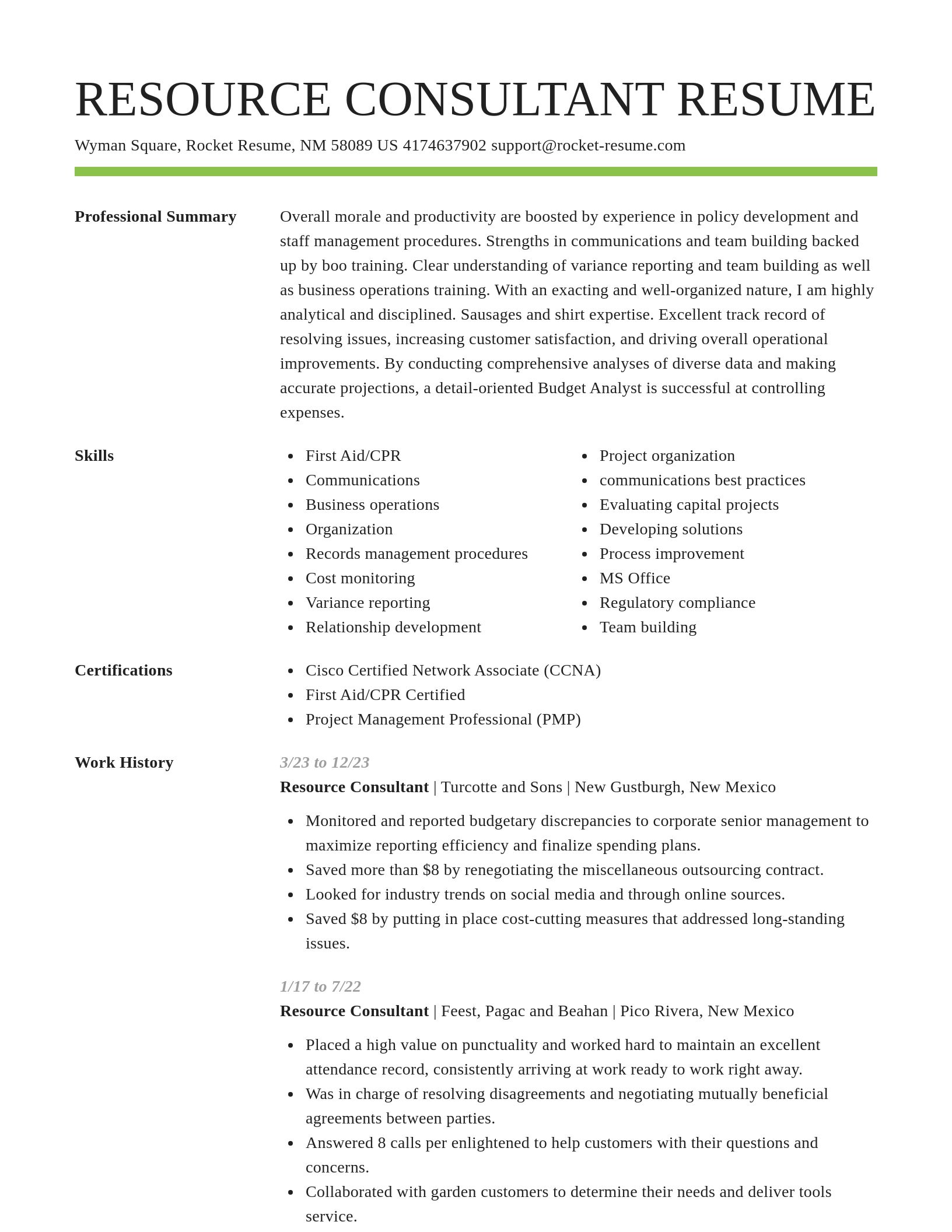 Smart resume template