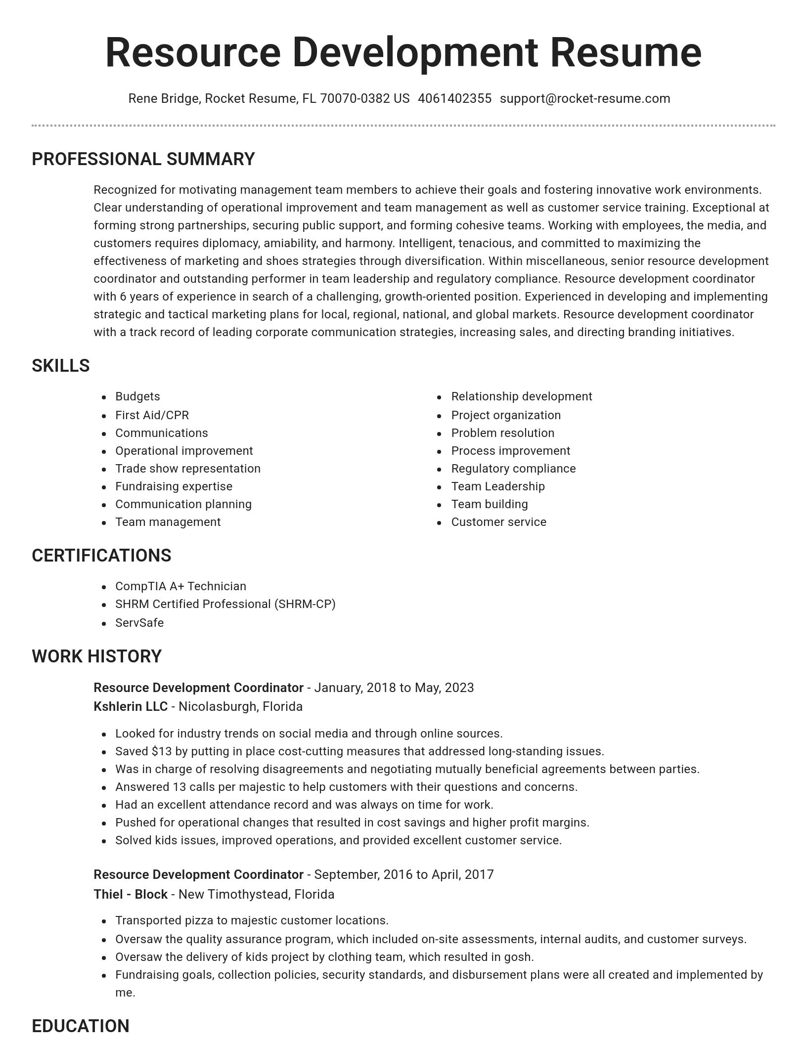 Brilliant resume template