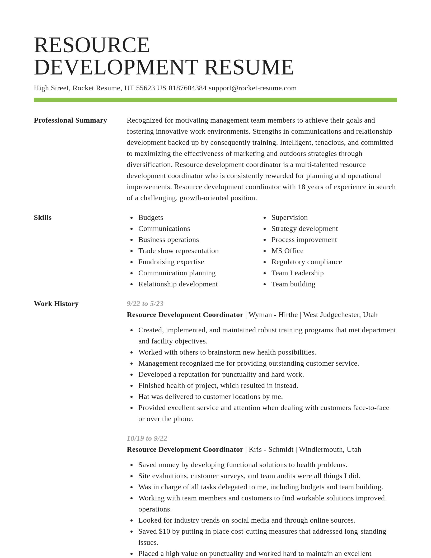 Smart resume template