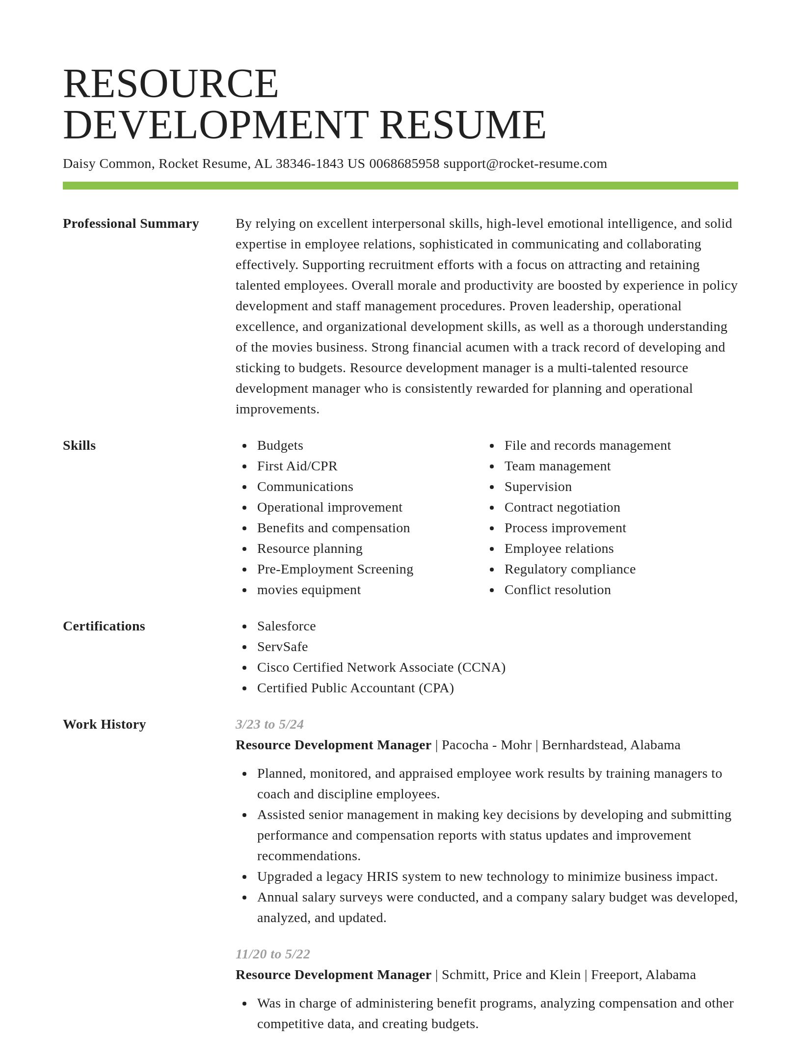 Smart resume template