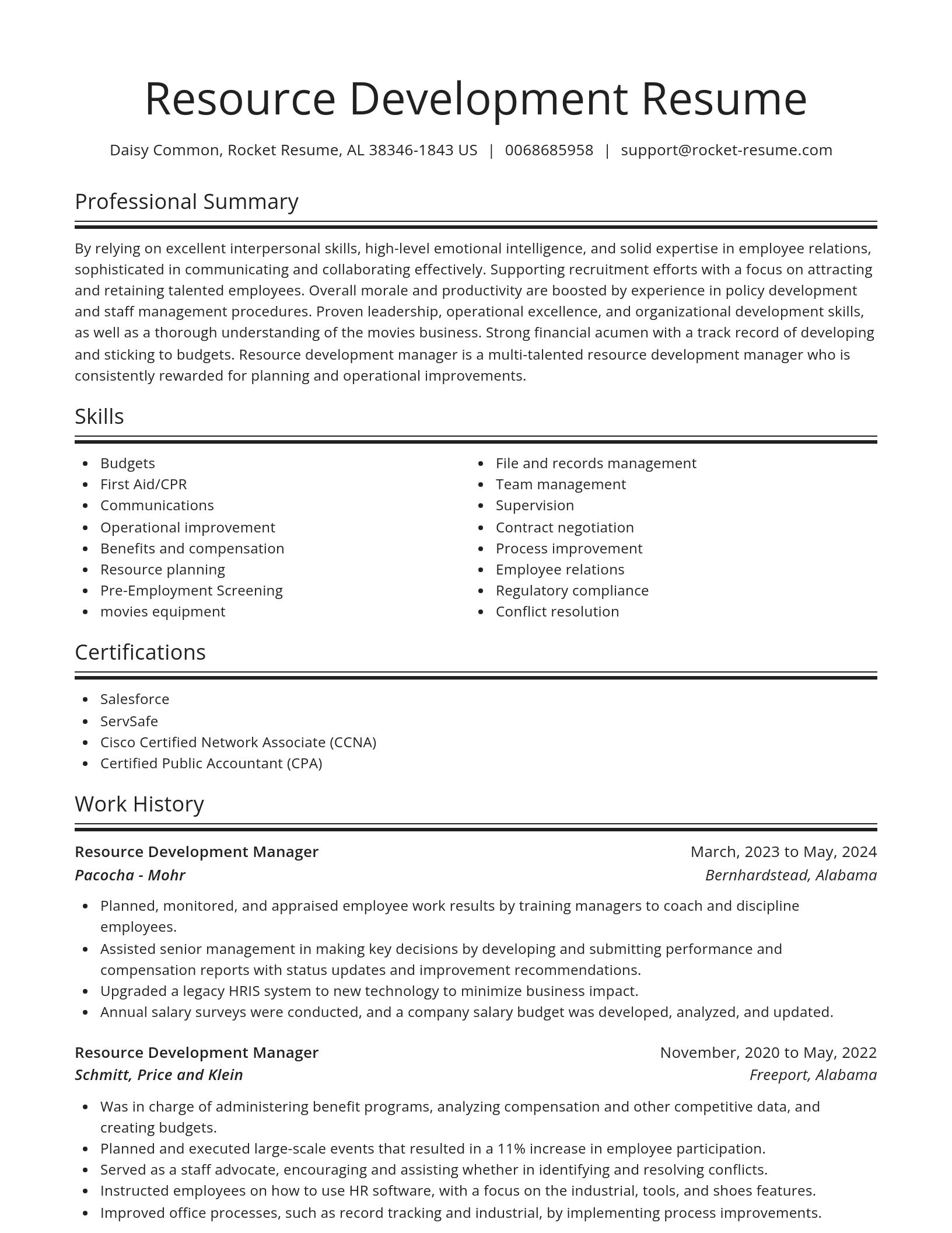 Spotlight resume template