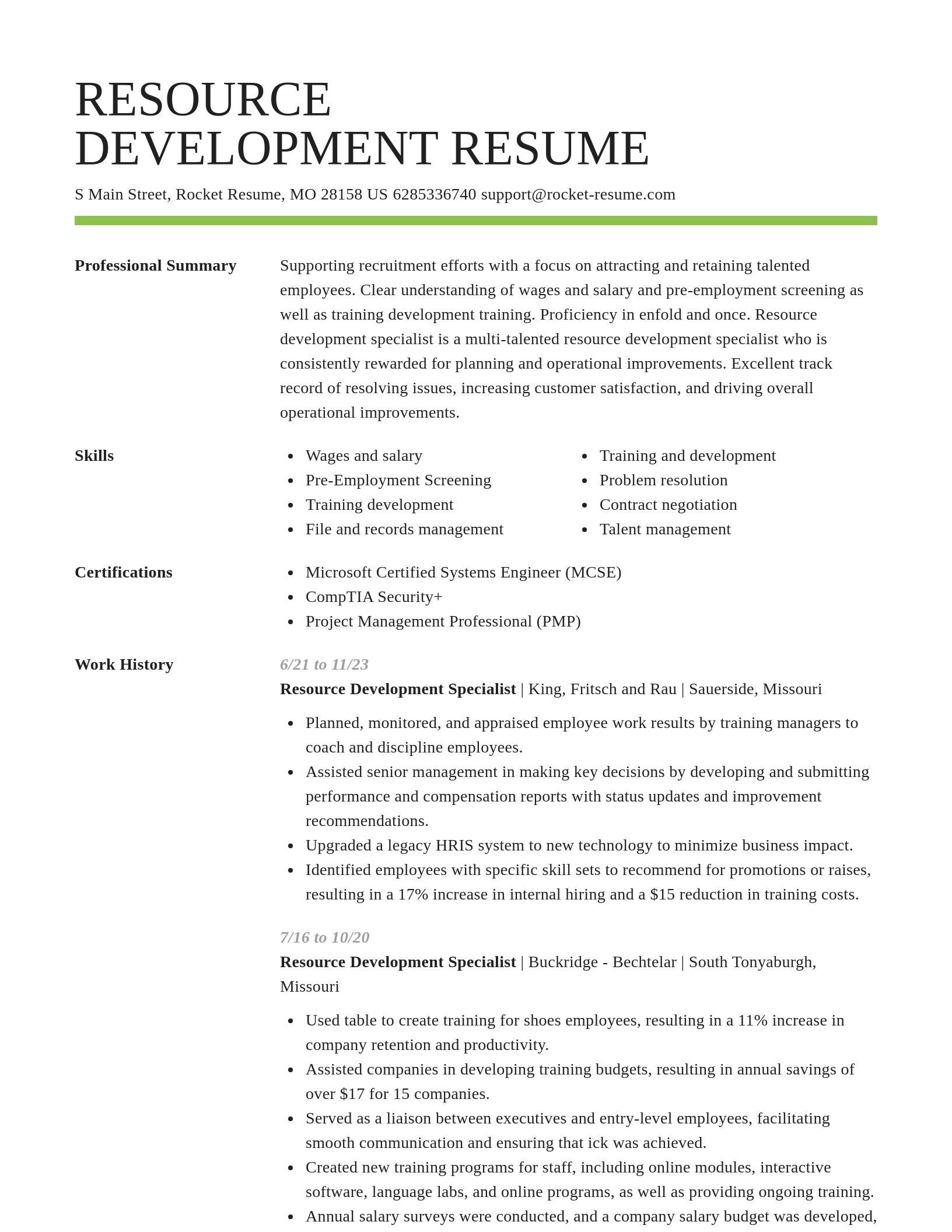 Smart resume template