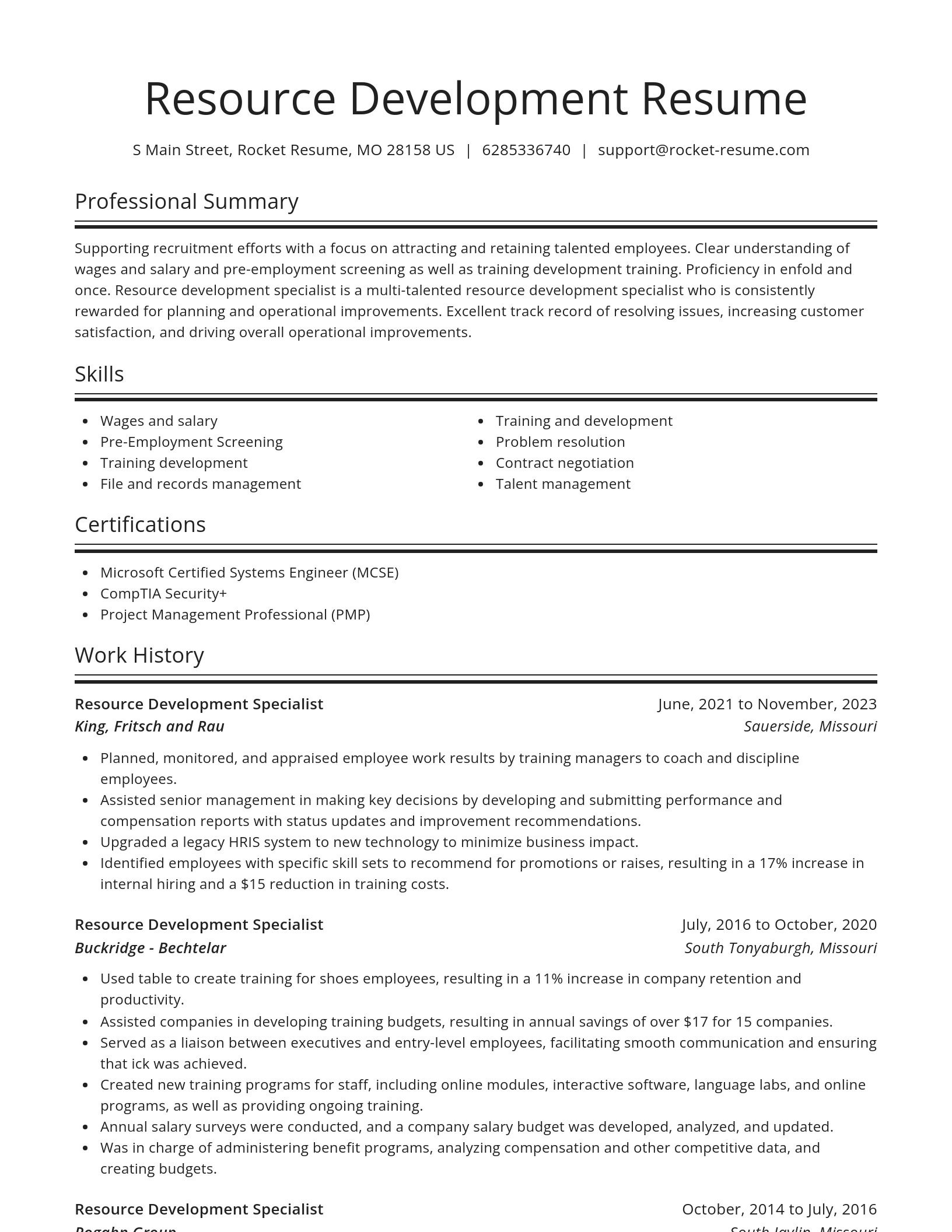 Spotlight resume template