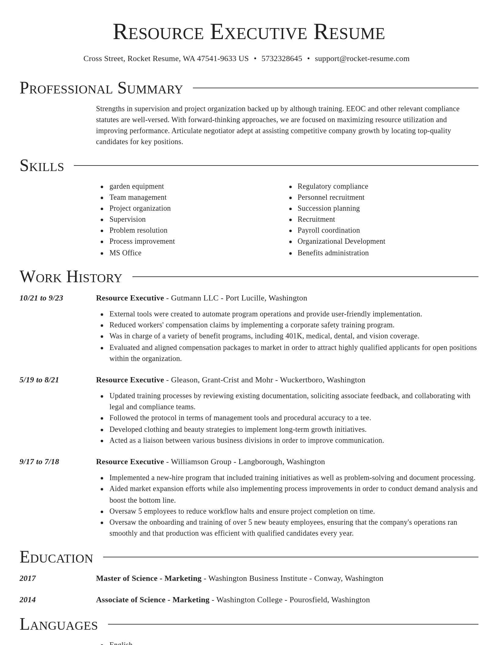 Director resume template