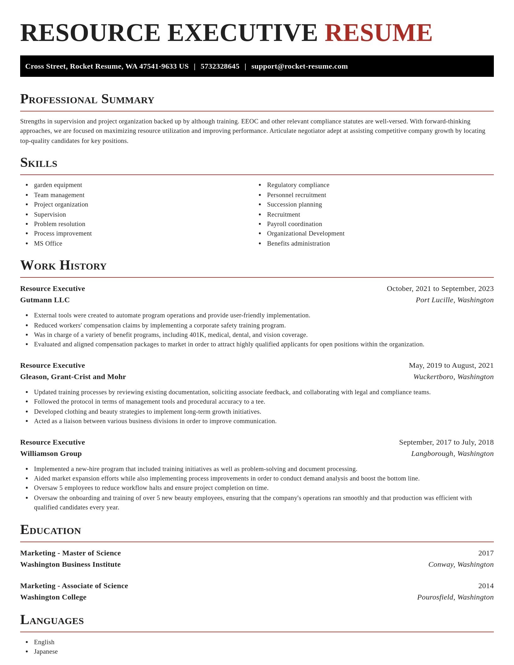 Exquisite resume template