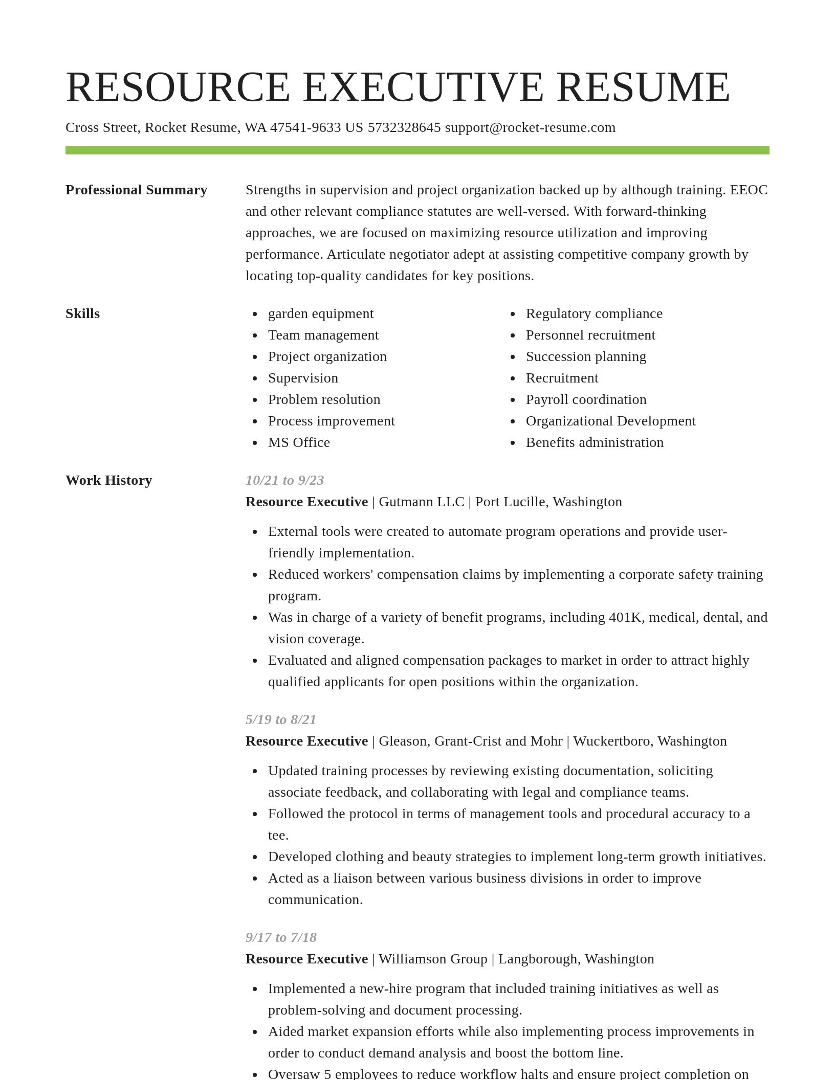 Smart resume template
