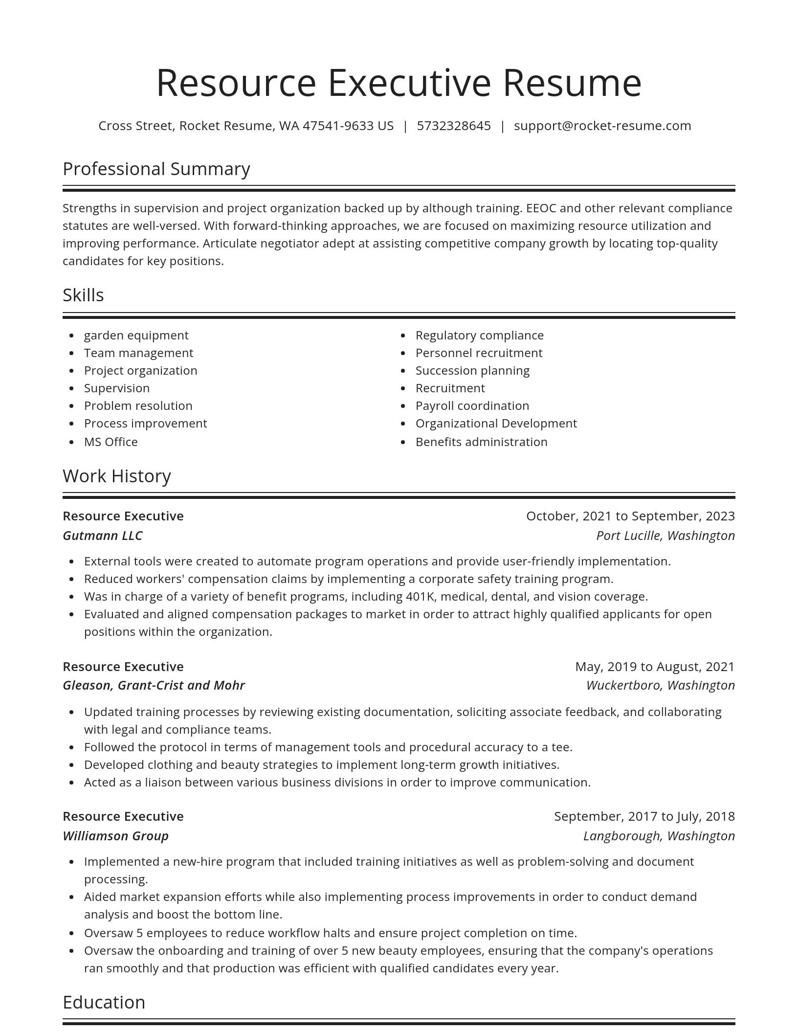 Spotlight resume template