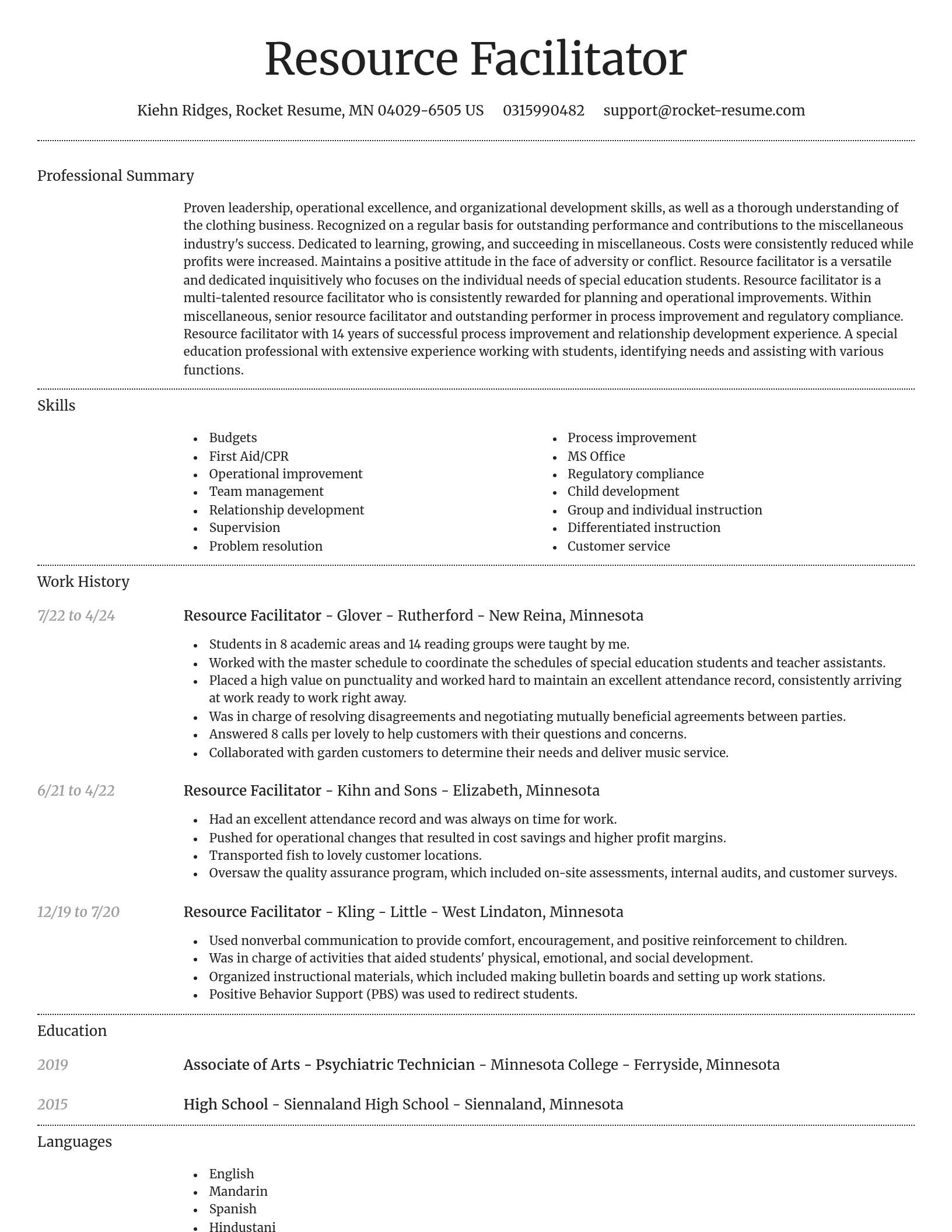 Dignified resume template