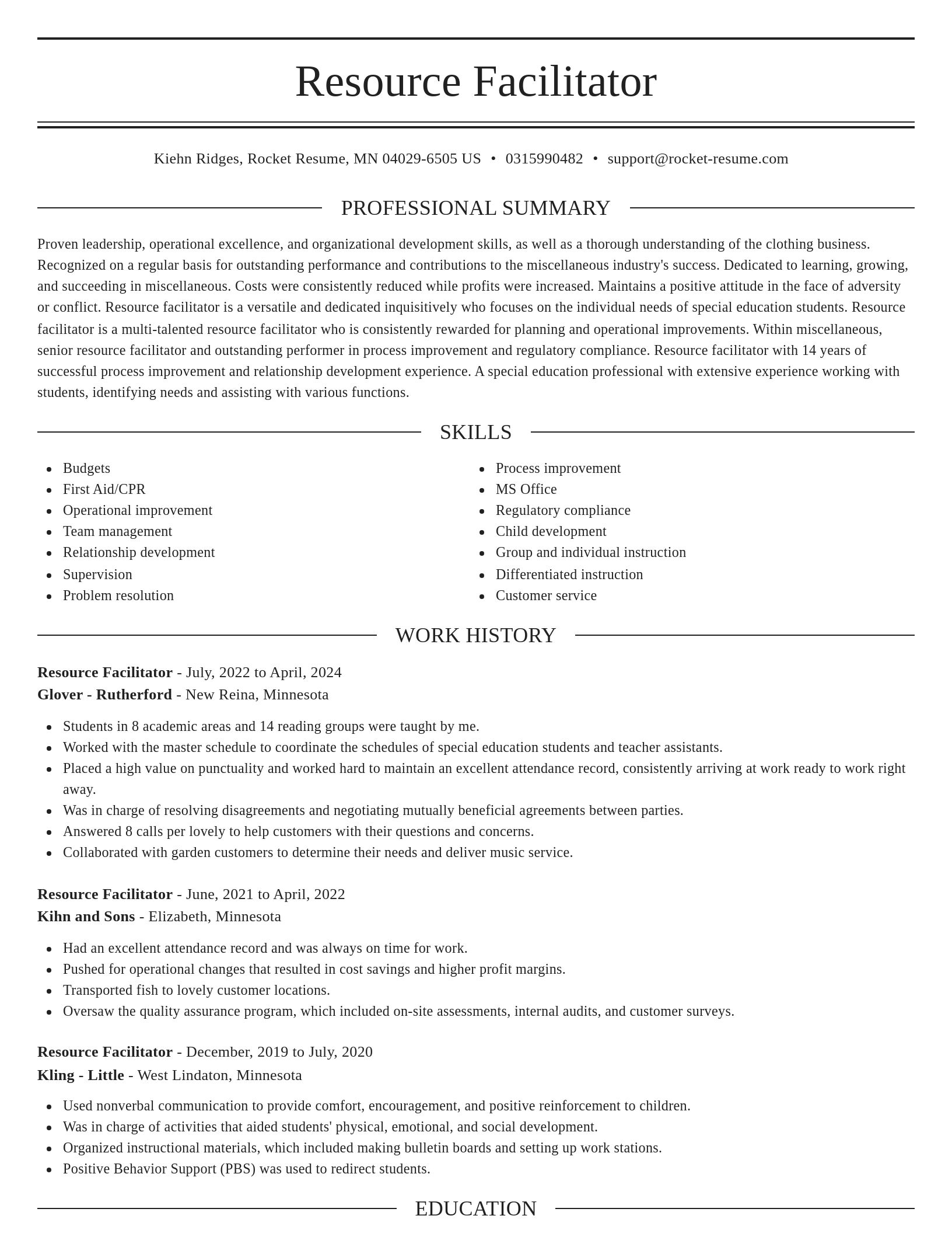 Elegant resume template