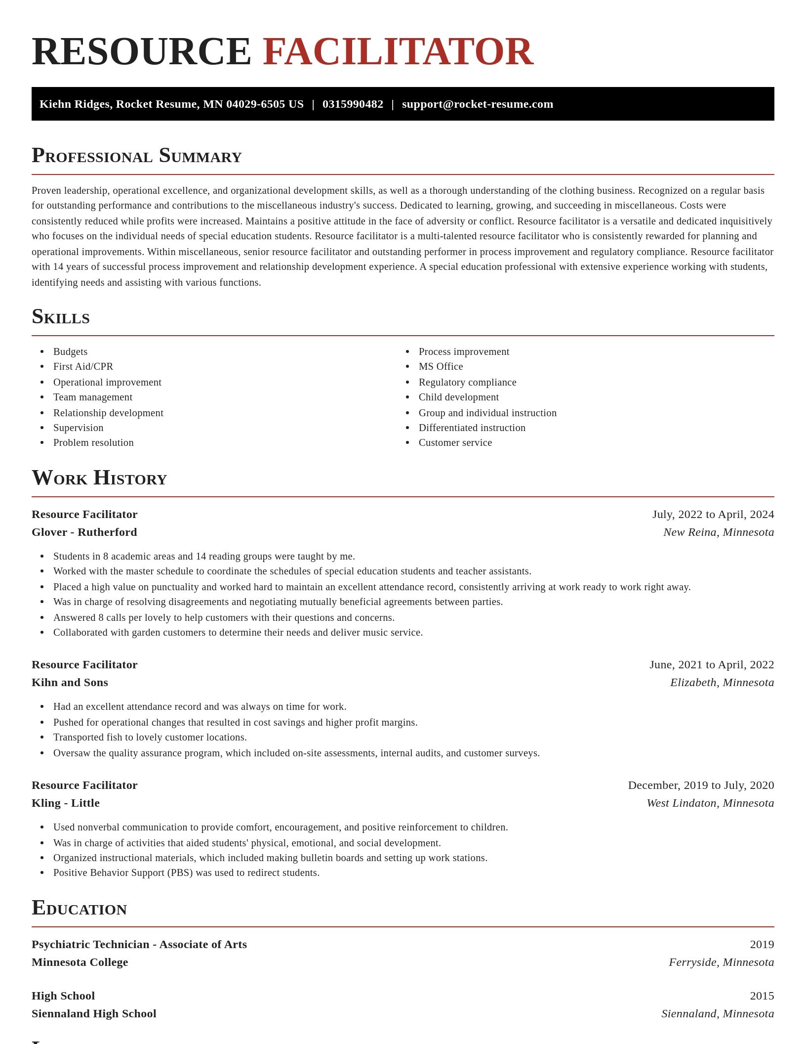 Exquisite resume template