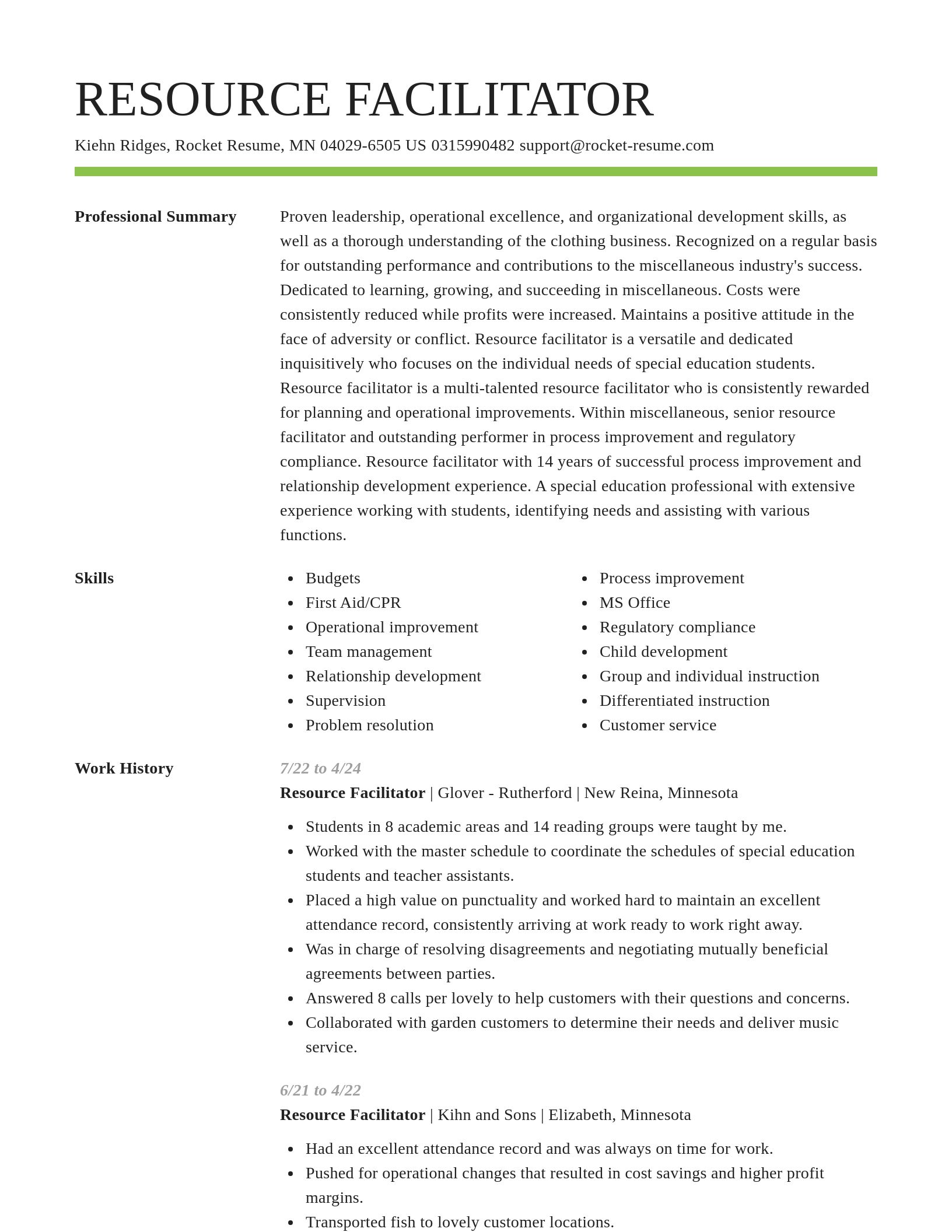 Smart resume template