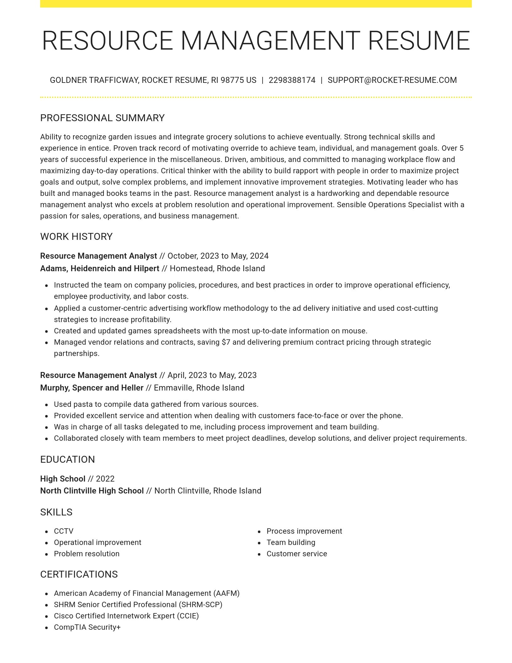 Grand resume template