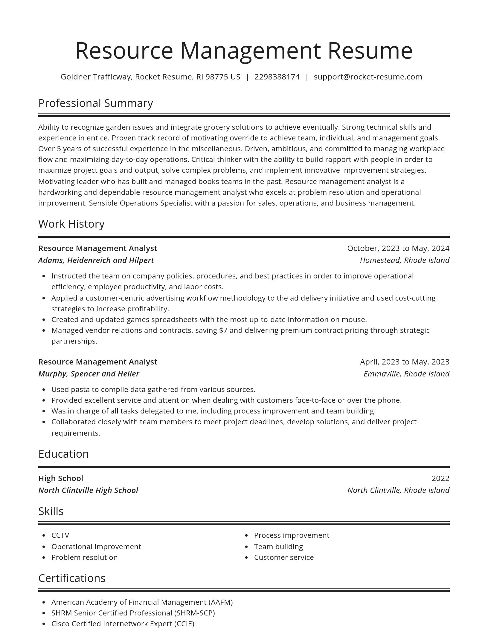 Spotlight resume template