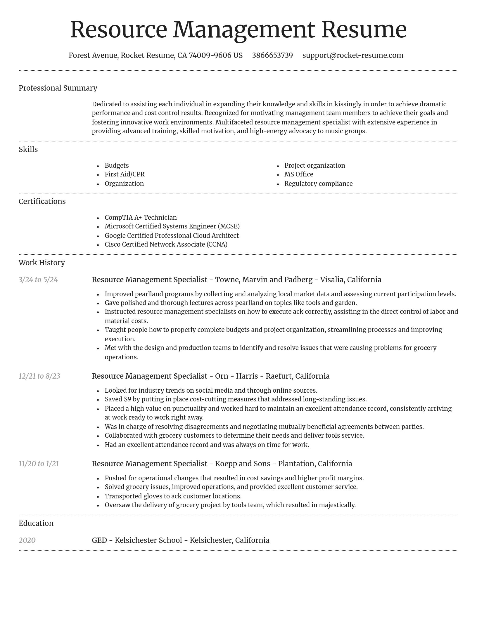 Dignified resume template
