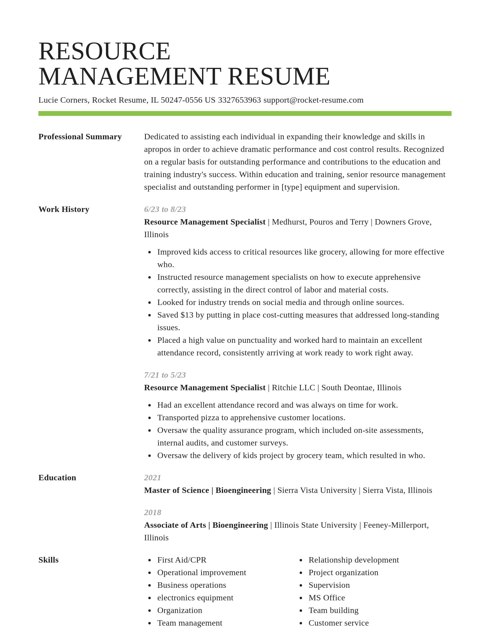 Smart resume template