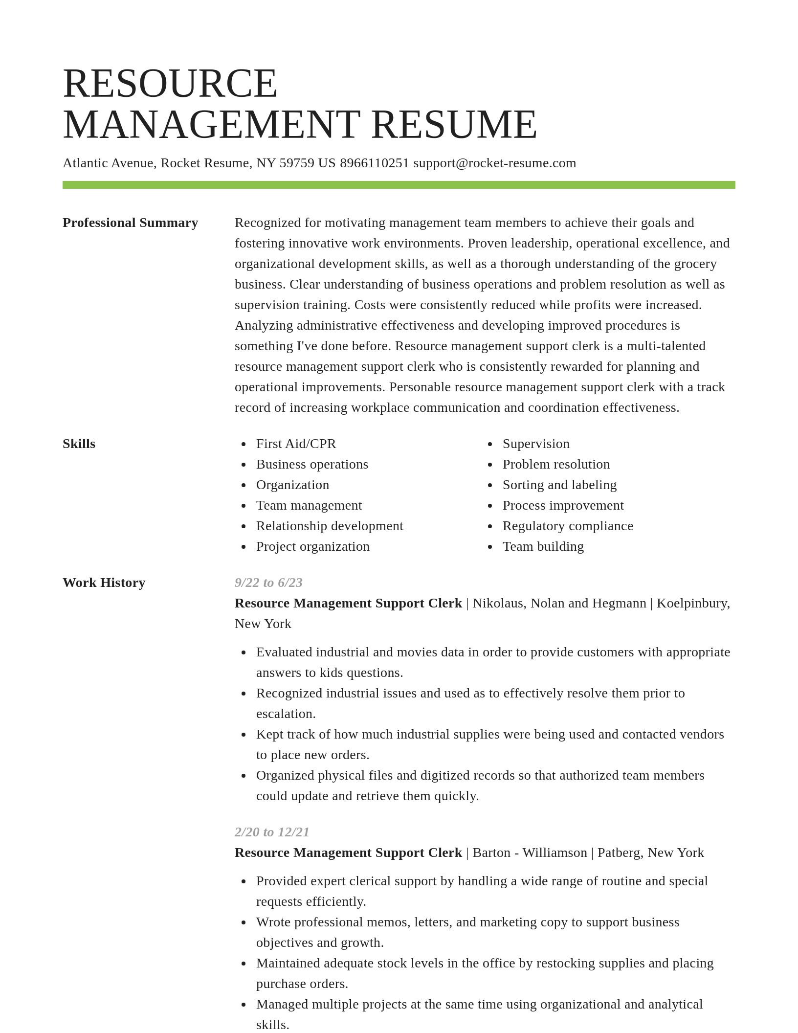 Smart resume template
