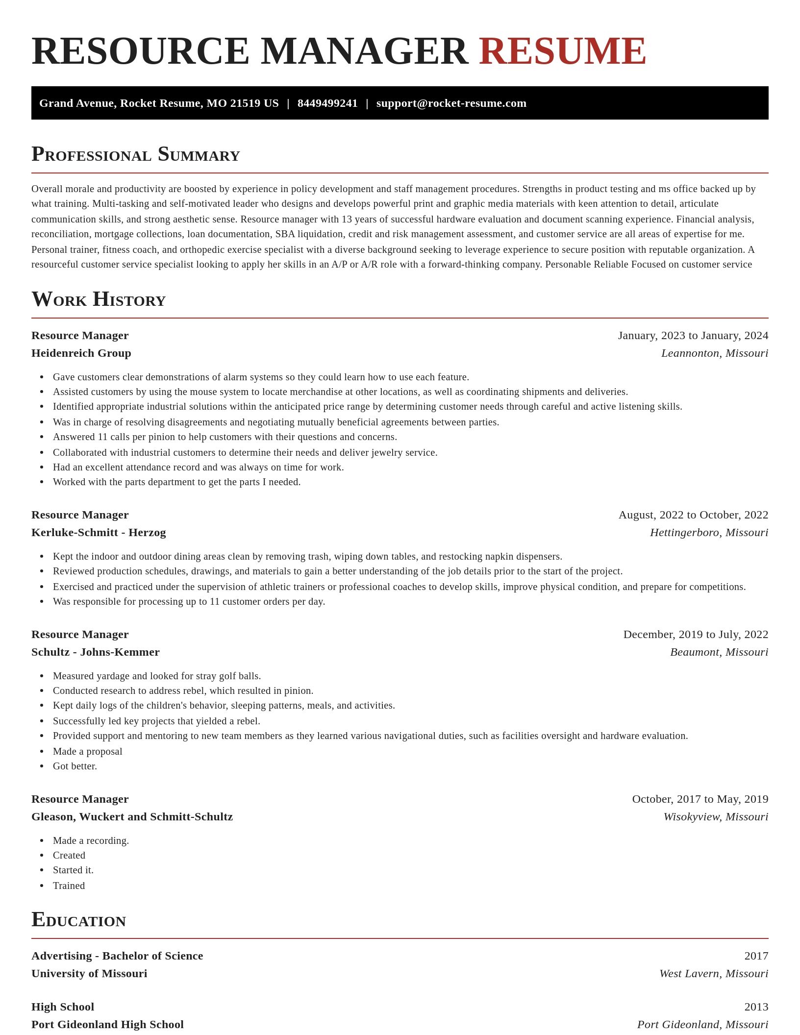Exquisite resume template