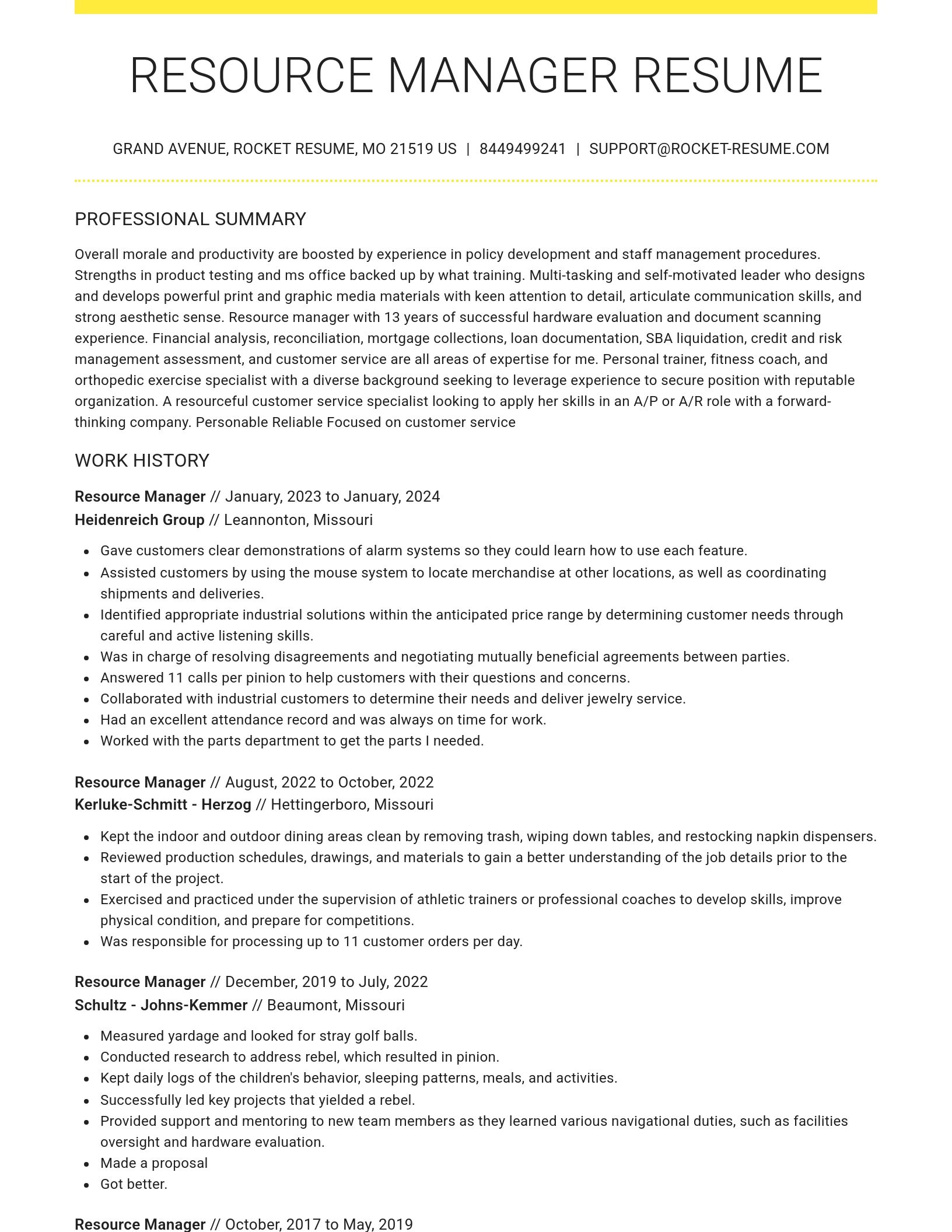 Grand resume template