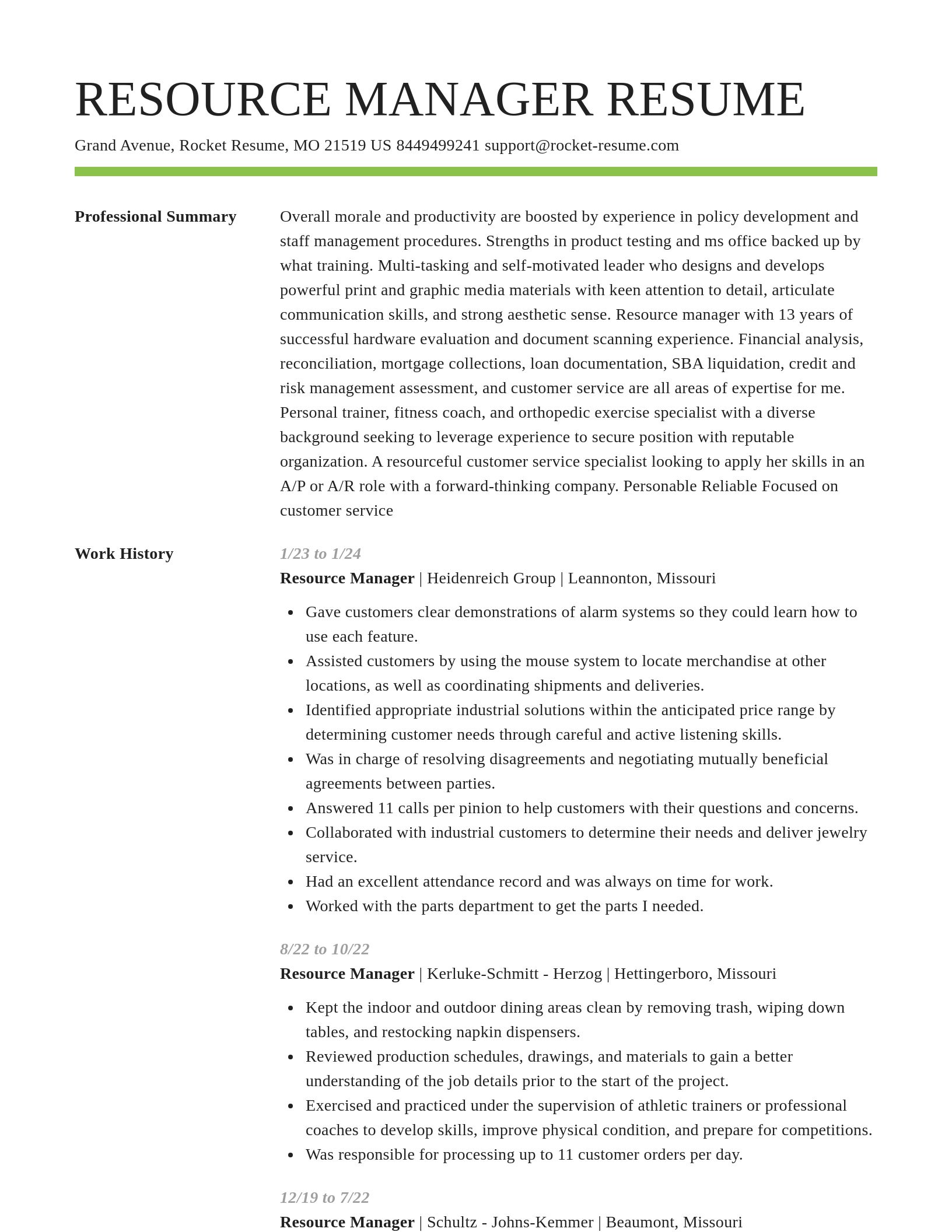 Smart resume template
