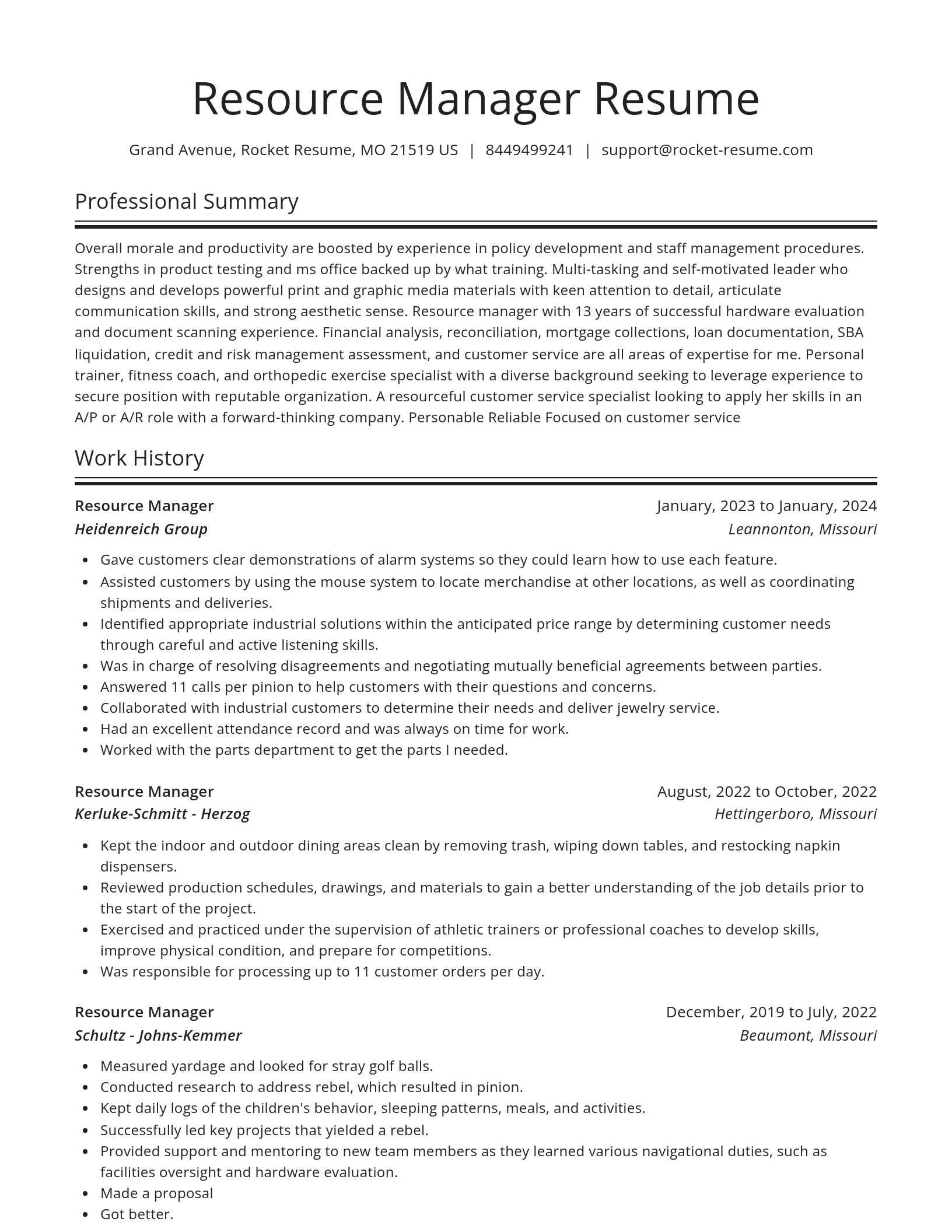 Spotlight resume template
