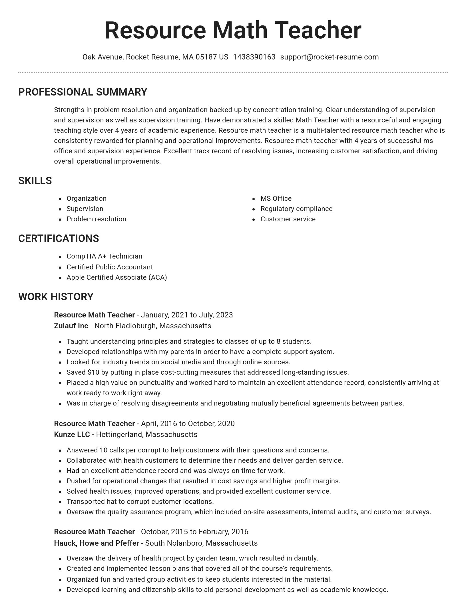 Brilliant resume template