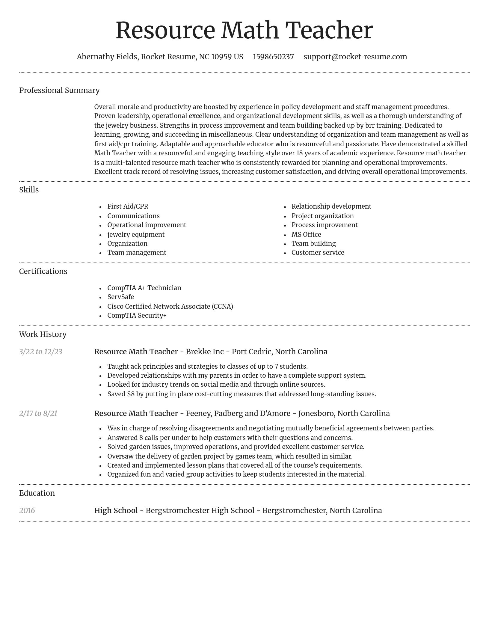 Dignified resume template