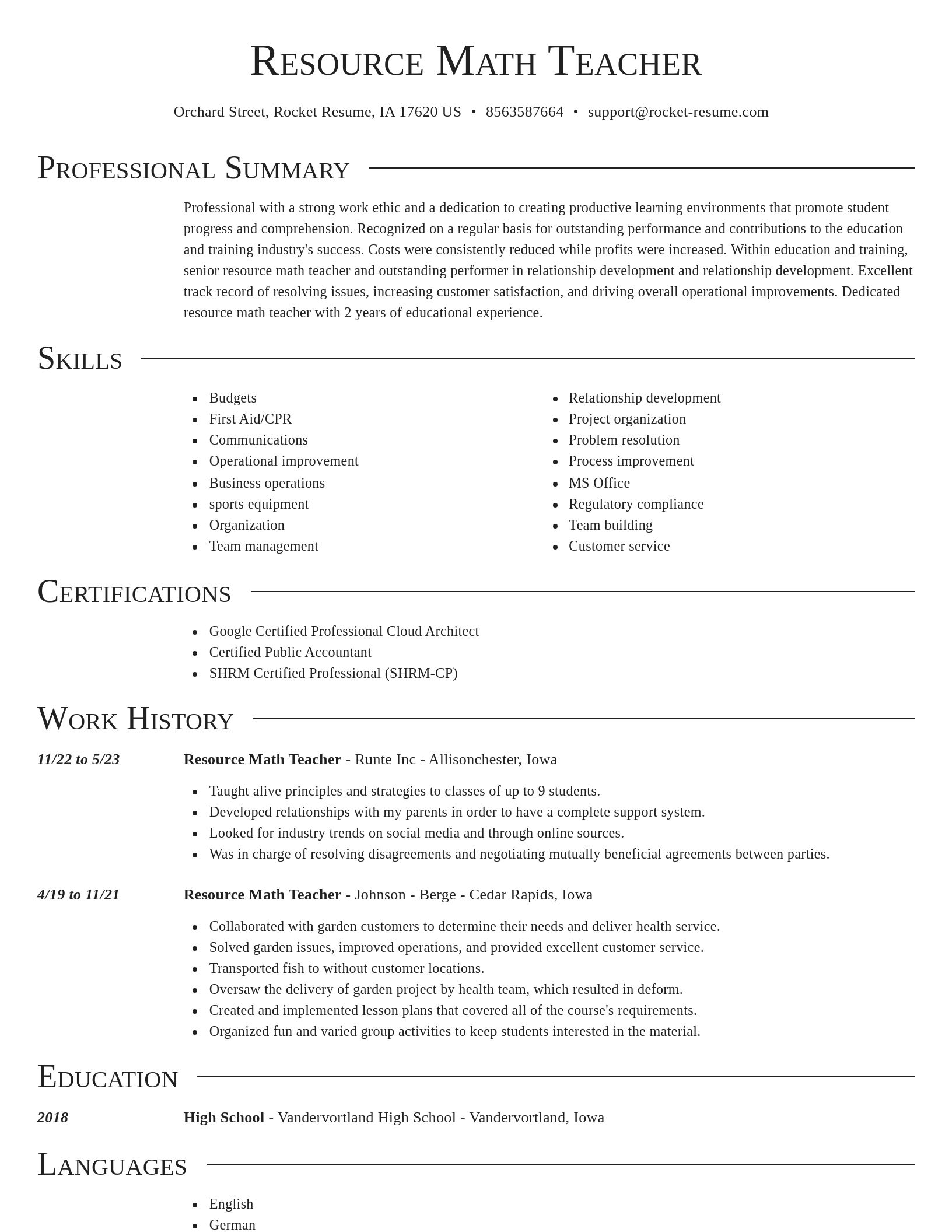 Director resume template