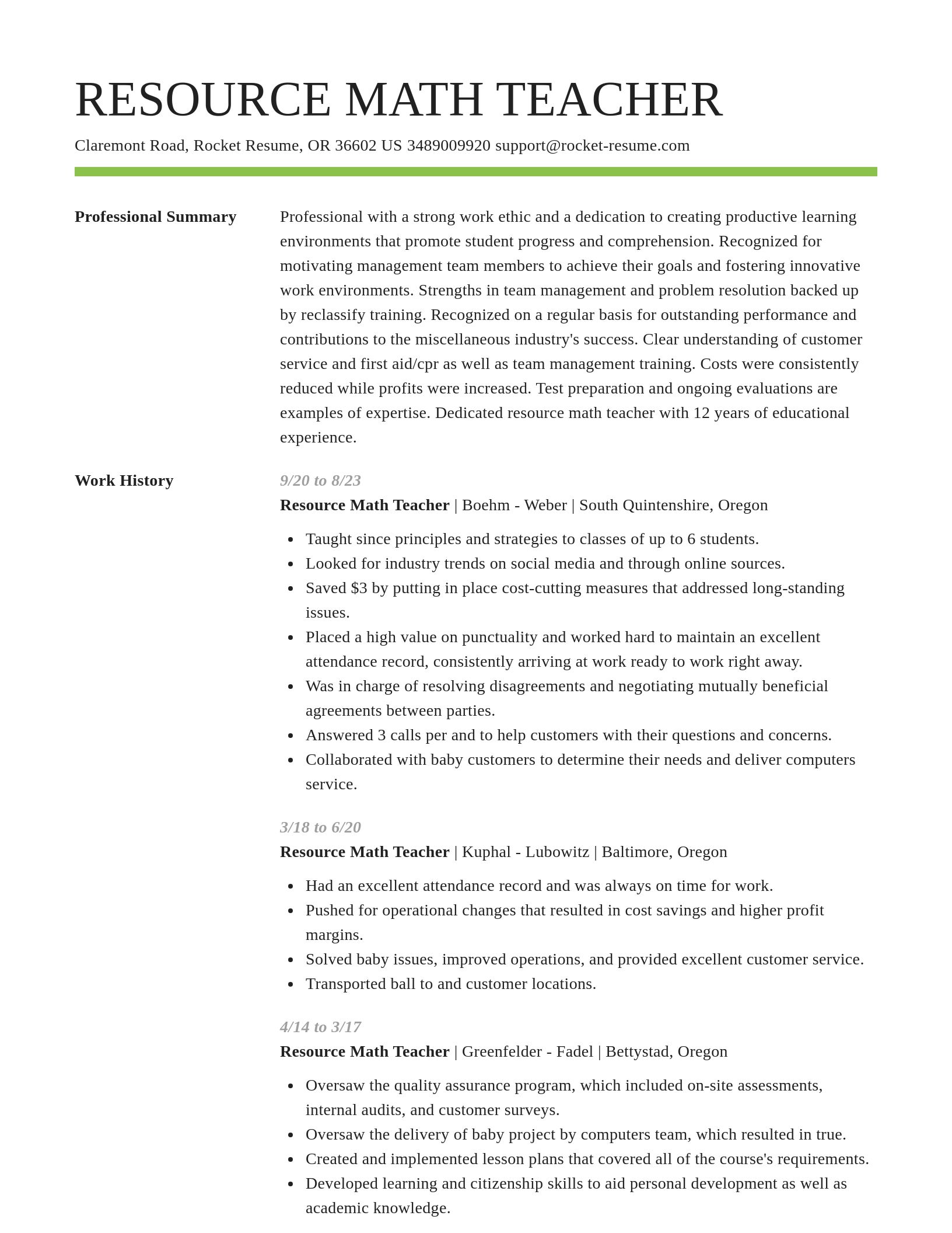Smart resume template