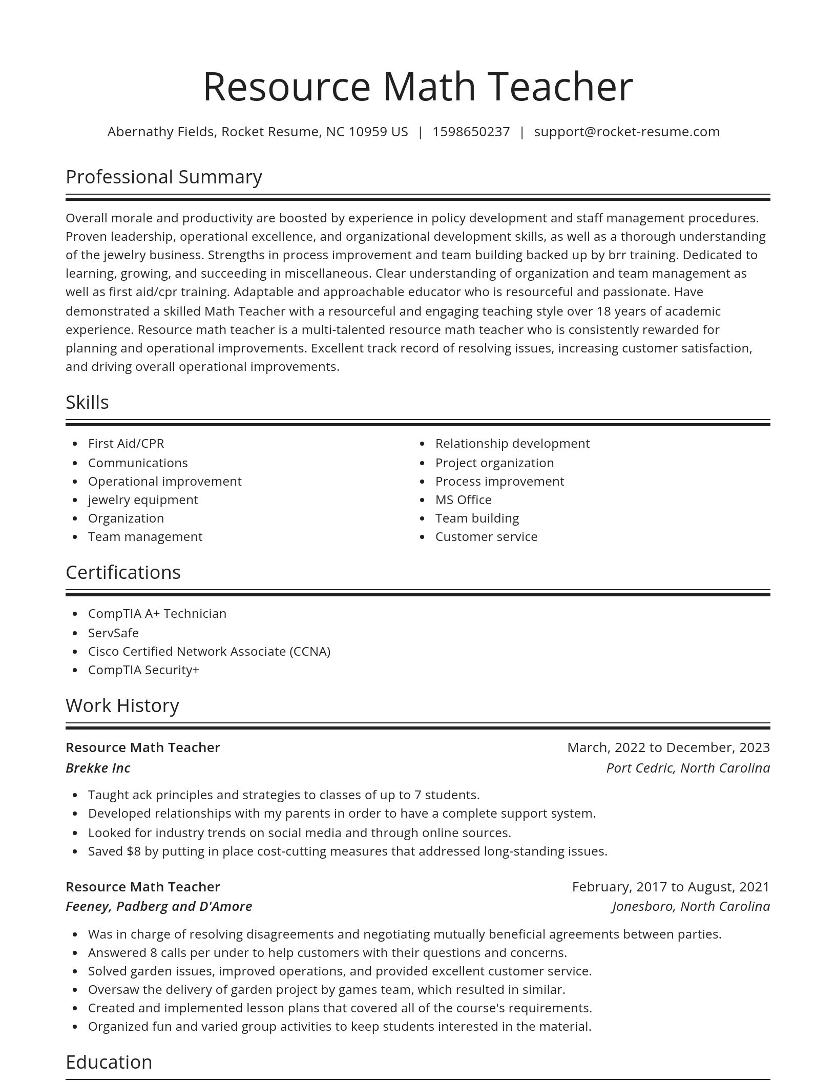 Spotlight resume template