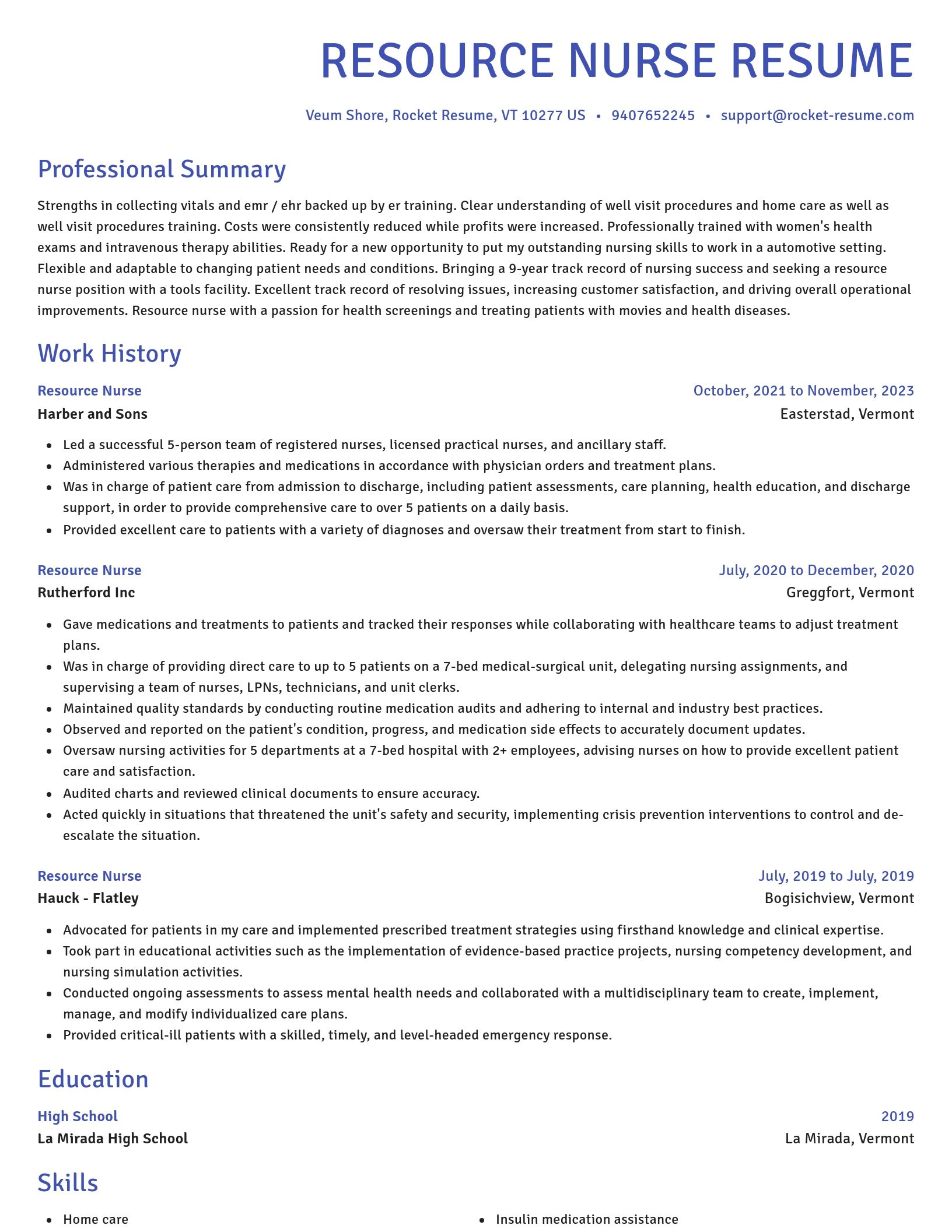 Novel resume template